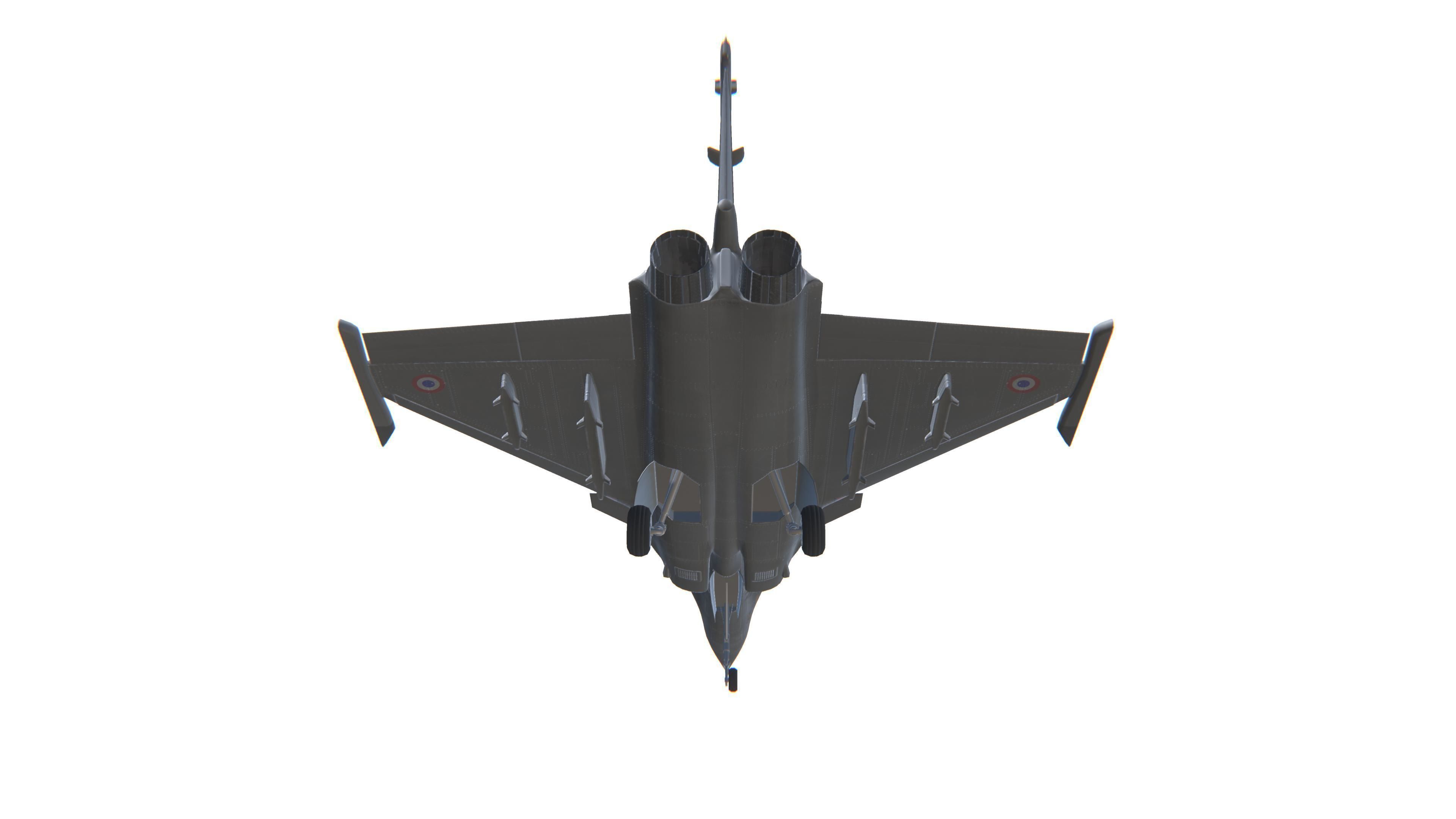 Rafale Jet Fighter Aircraft Low-poly 3D model_15