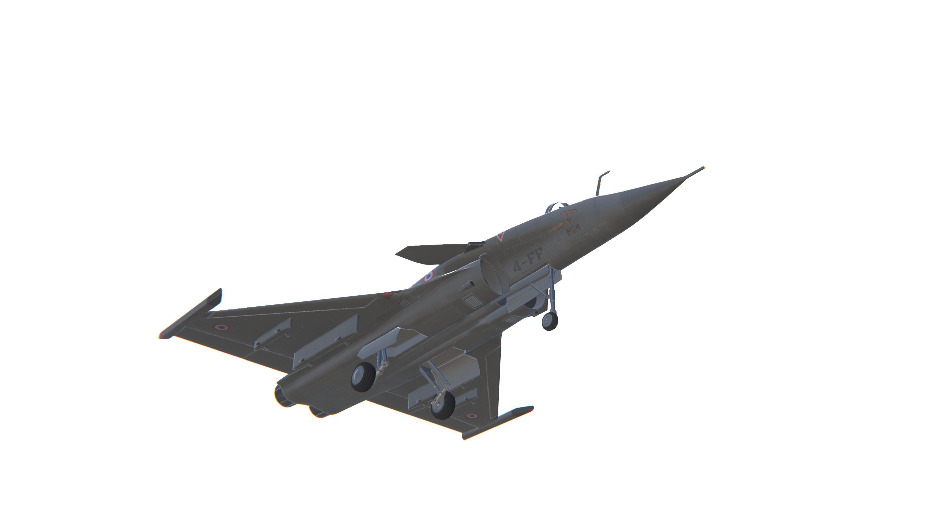 Rafale Jet Fighter Aircraft Low-poly 3D model_12