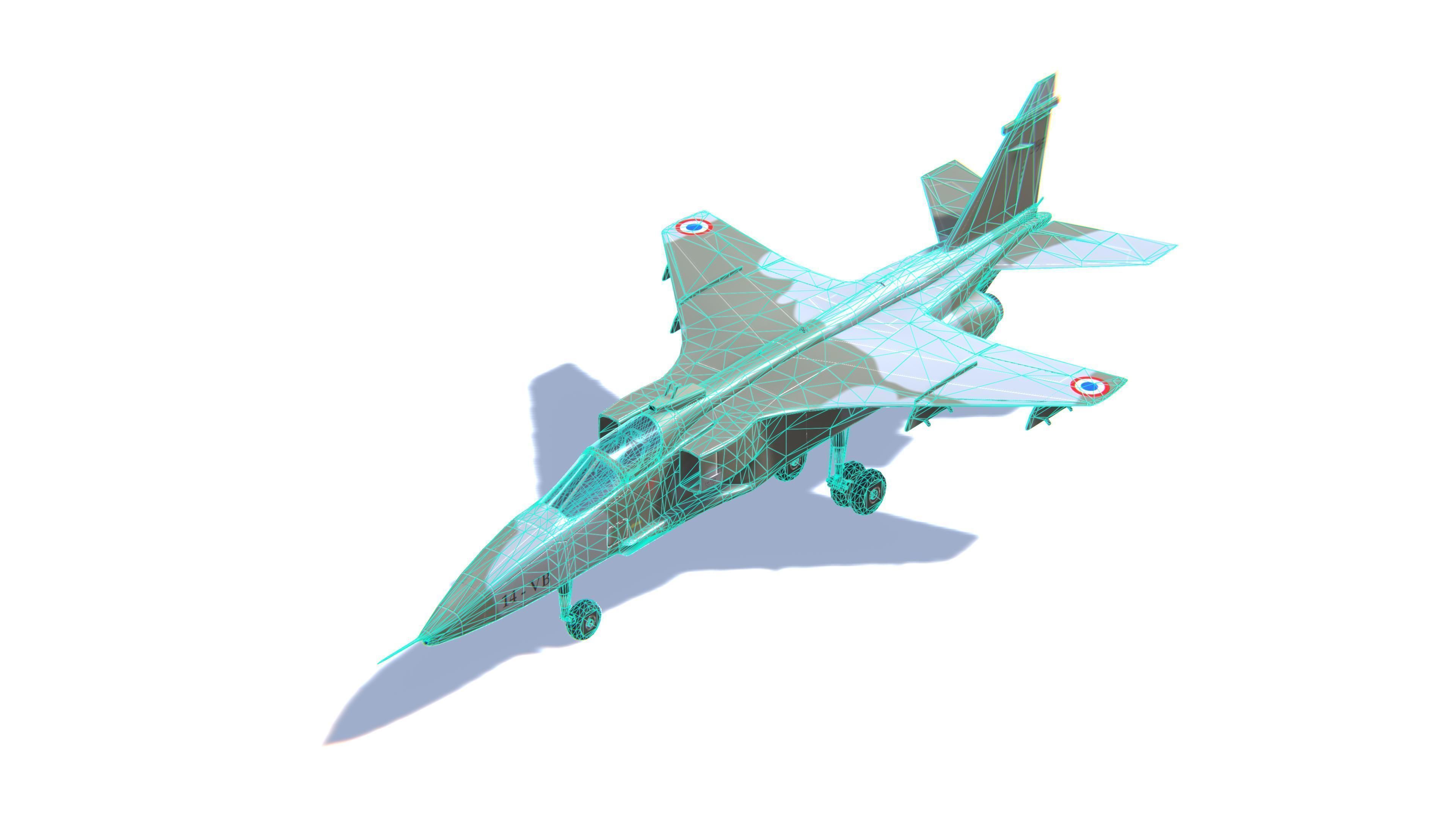 Jaguar Jet Fighter Aircraft Low-poly 3D model_26