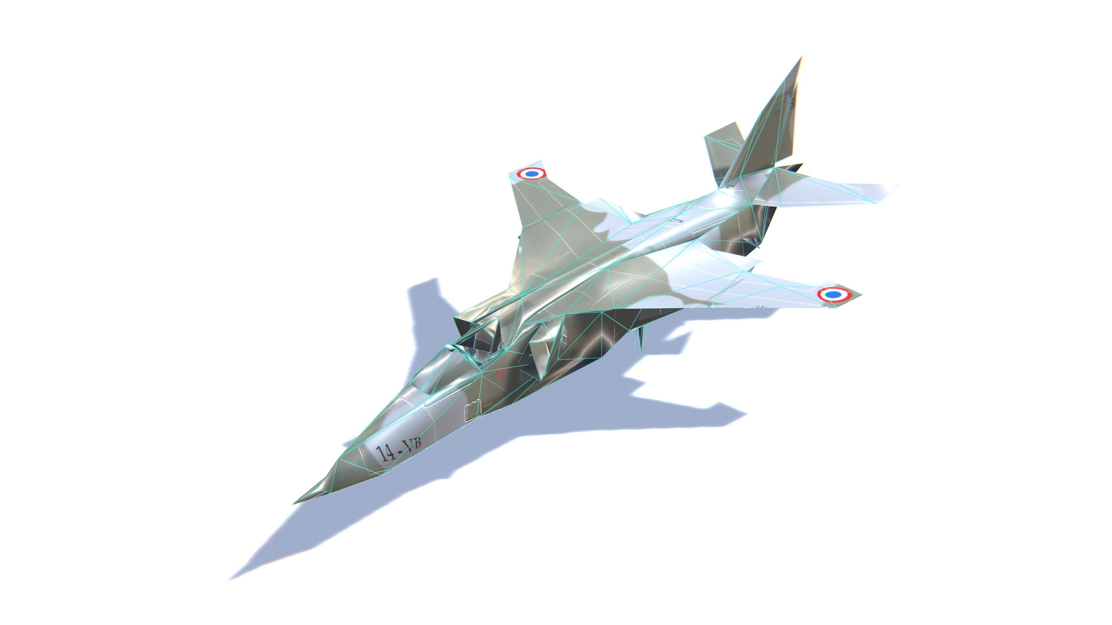 Jaguar Jet Fighter Aircraft Low-poly 3D model_29