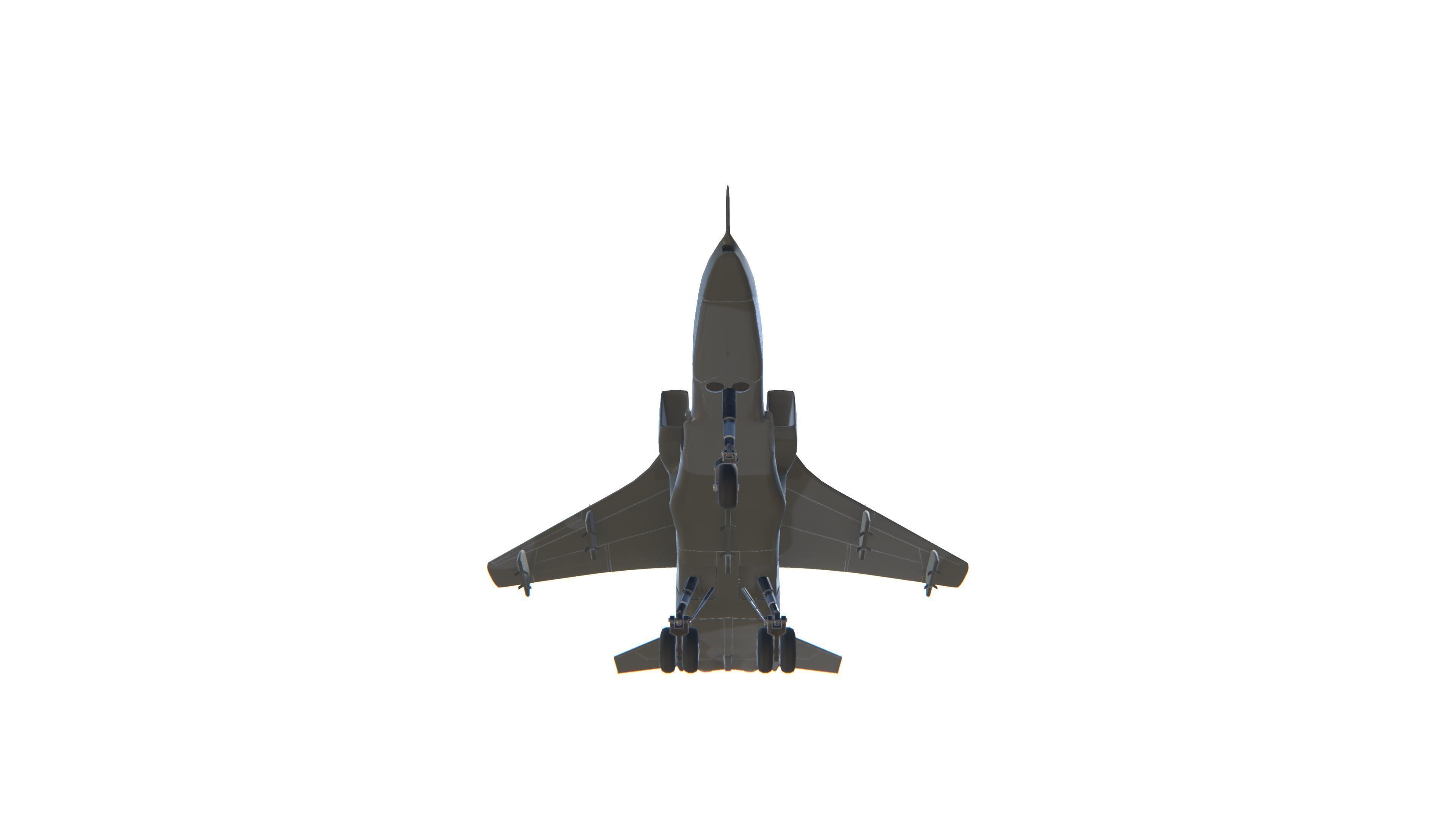 Jaguar Jet Fighter Aircraft Low-poly 3D model_11