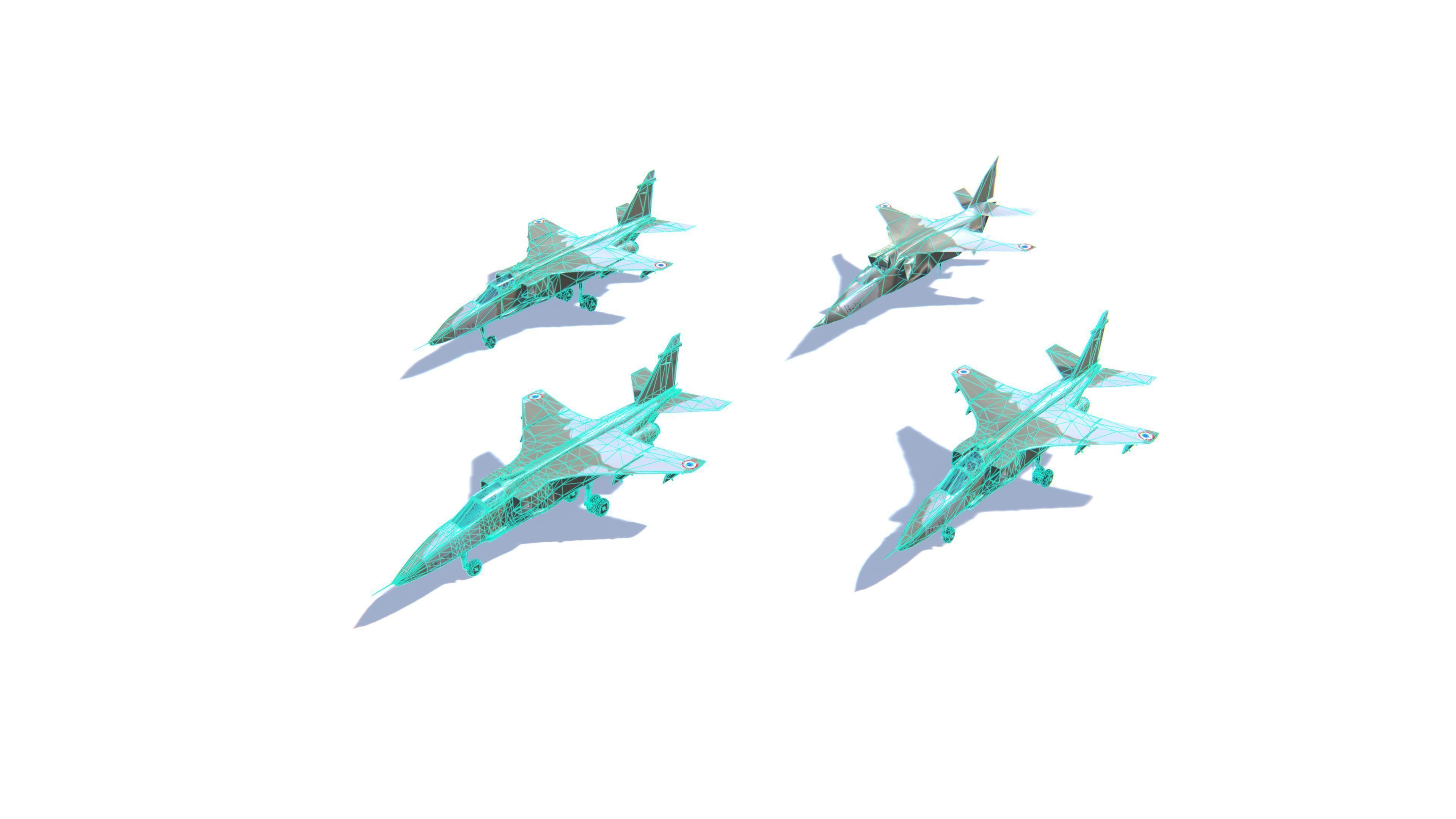 Jaguar Jet Fighter Aircraft Low-poly 3D model_25