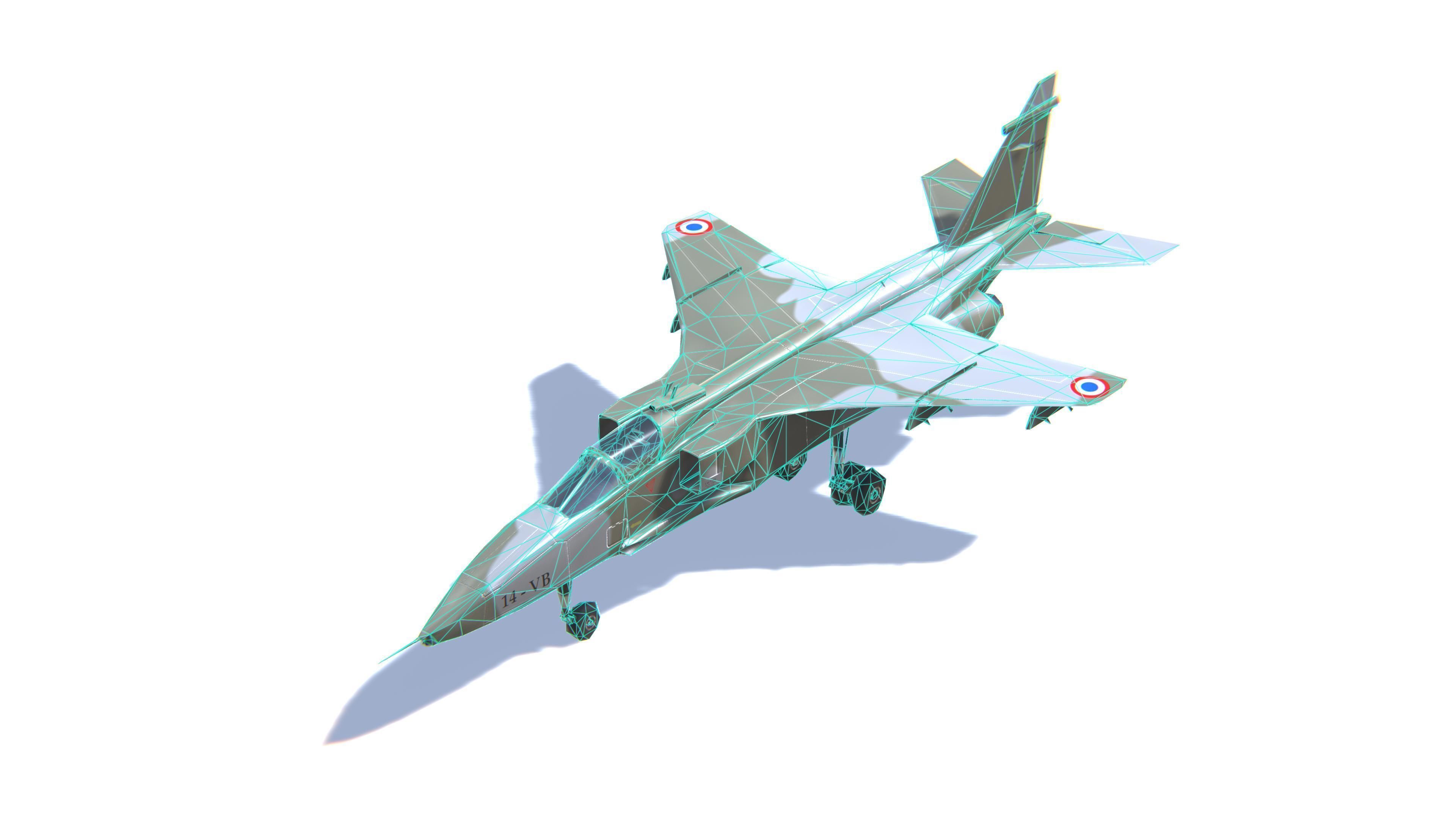 Jaguar Jet Fighter Aircraft Low-poly 3D model_28