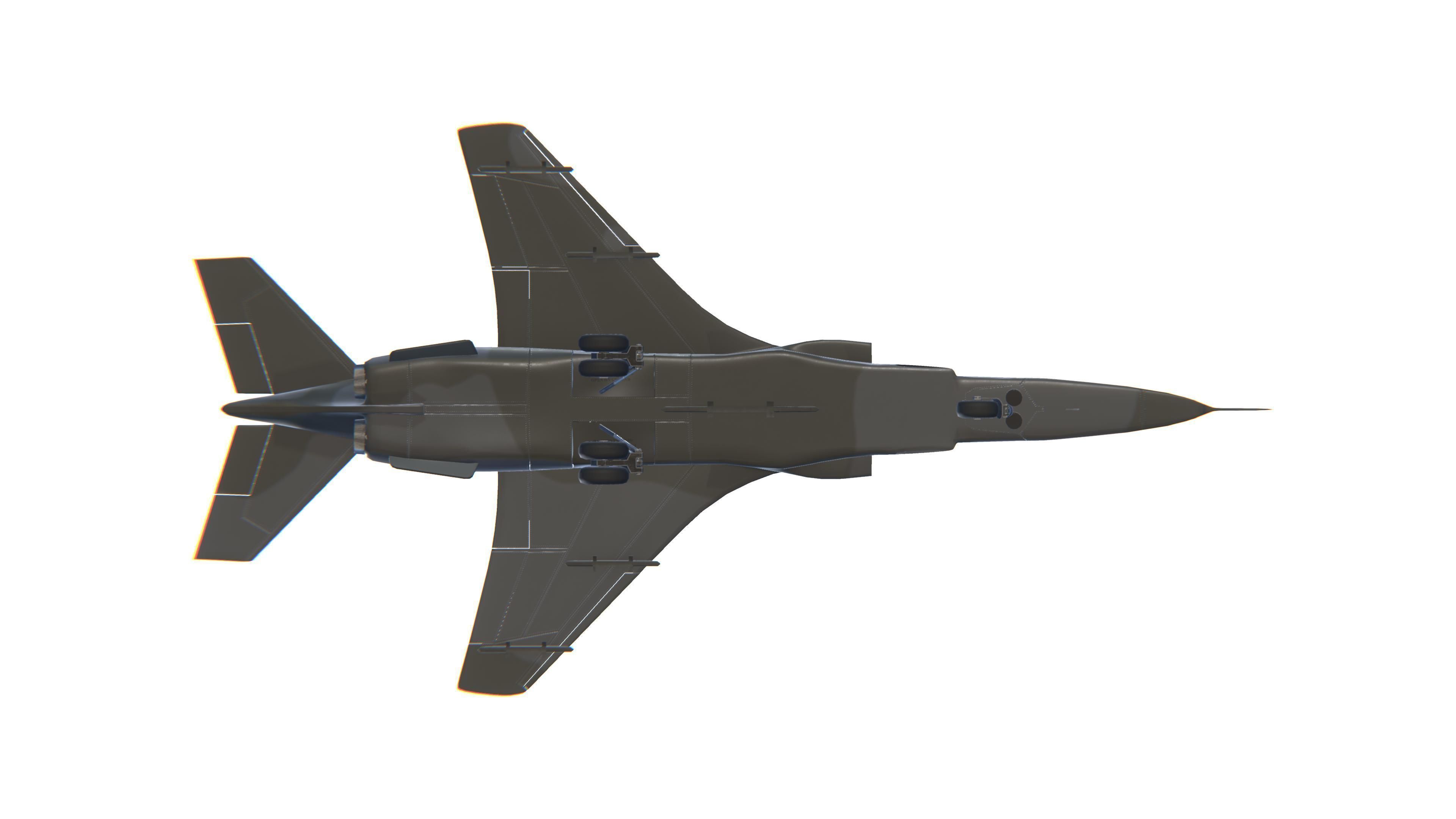 Jaguar Jet Fighter Aircraft Low-poly 3D model_23
