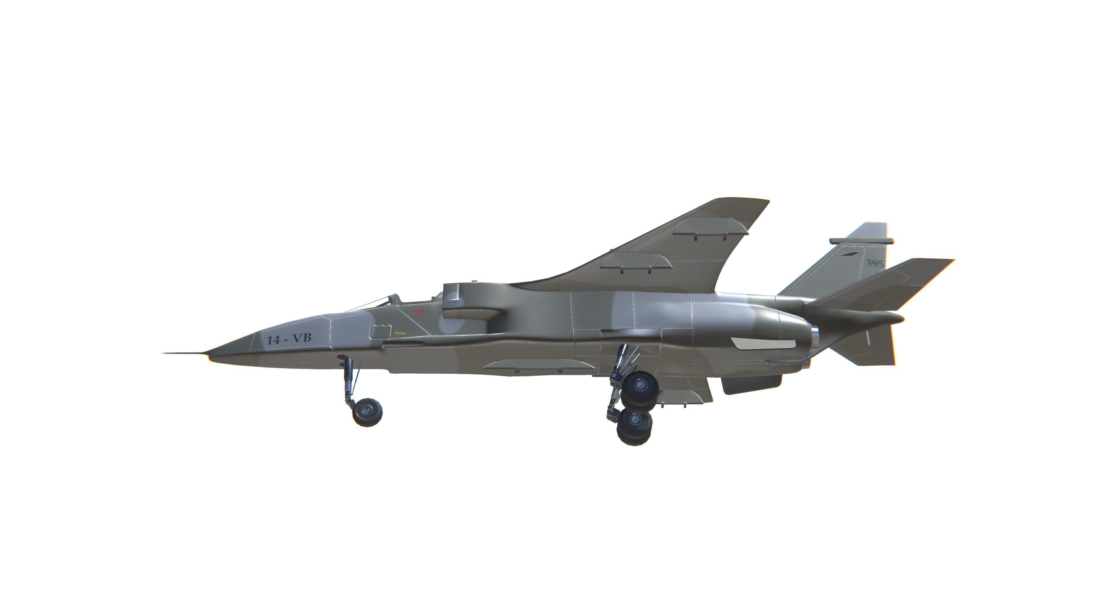 Jaguar Jet Fighter Aircraft Low-poly 3D model_17
