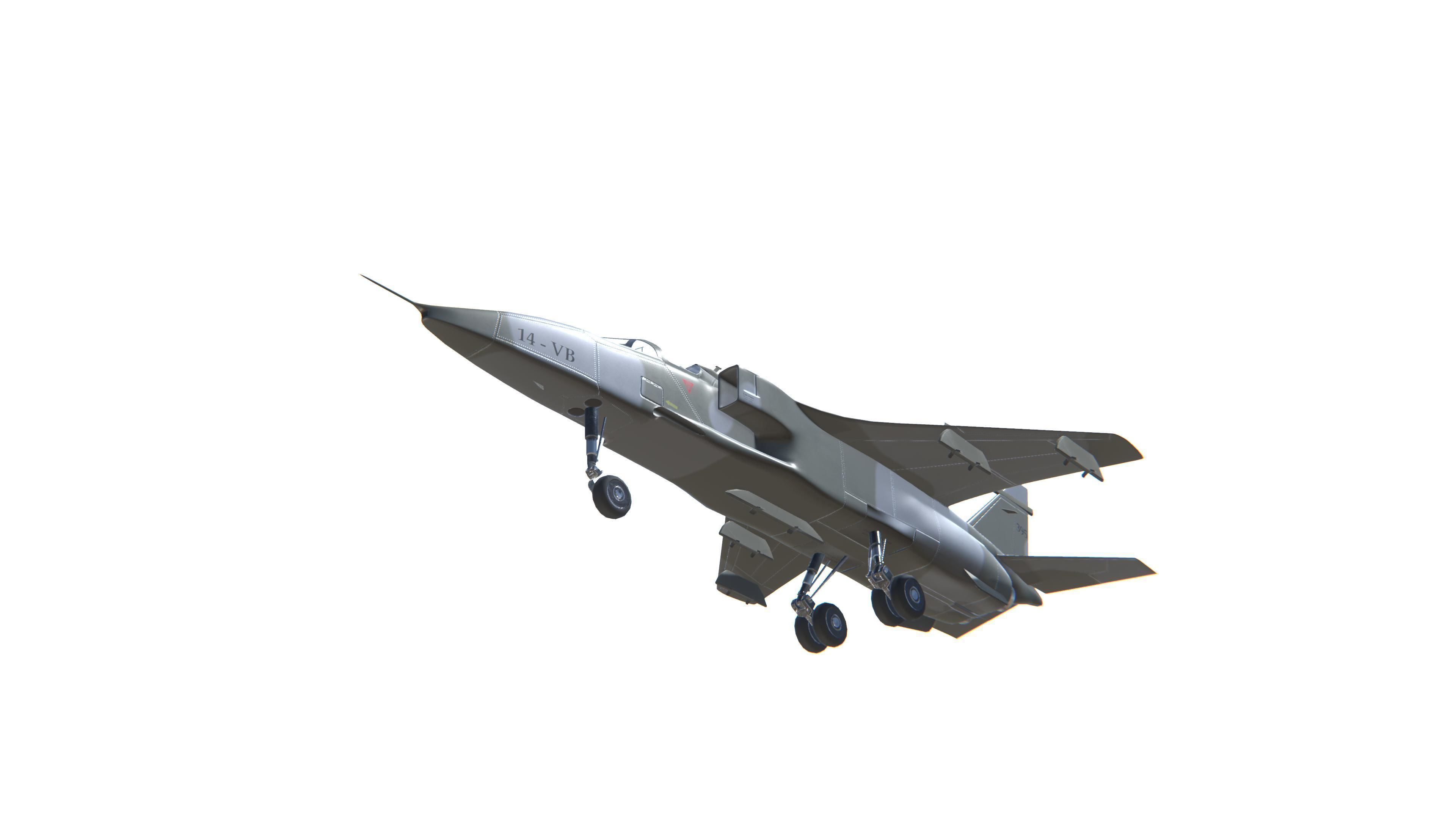 Jaguar Jet Fighter Aircraft Low-poly 3D model_10
