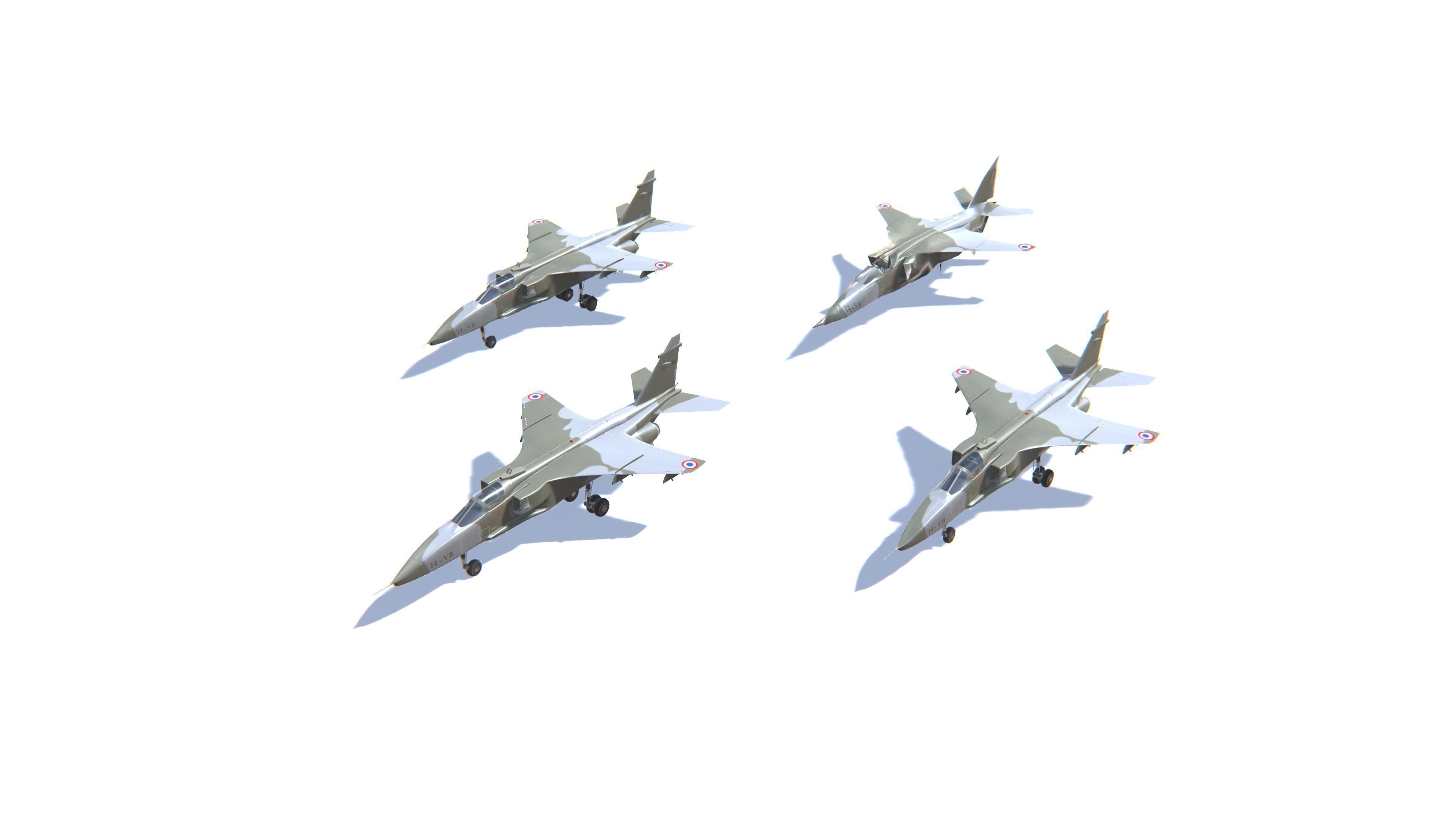 Jaguar Jet Fighter Aircraft Low-poly 3D model_24