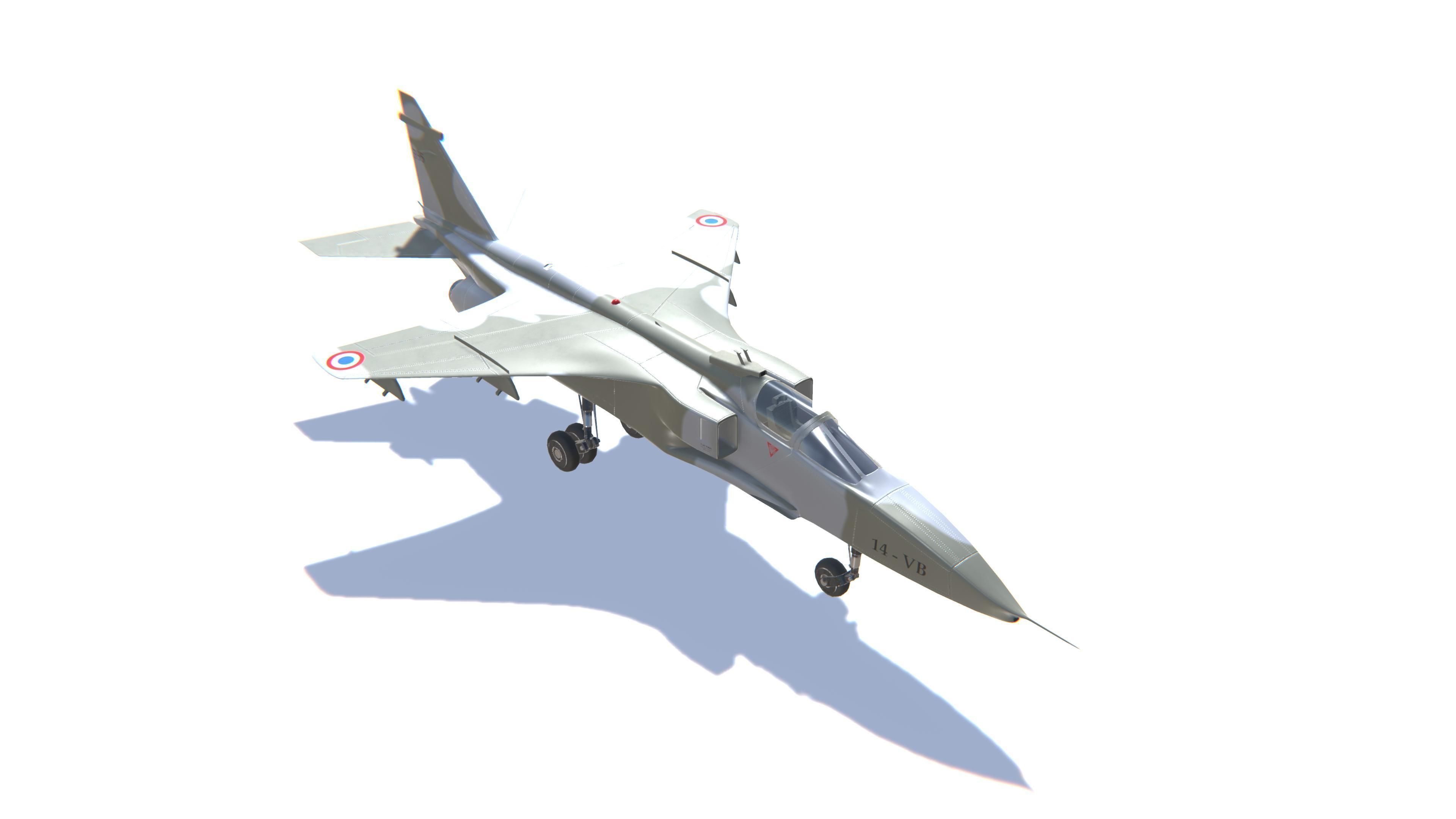 Jaguar Jet Fighter Aircraft Low-poly 3D model_3