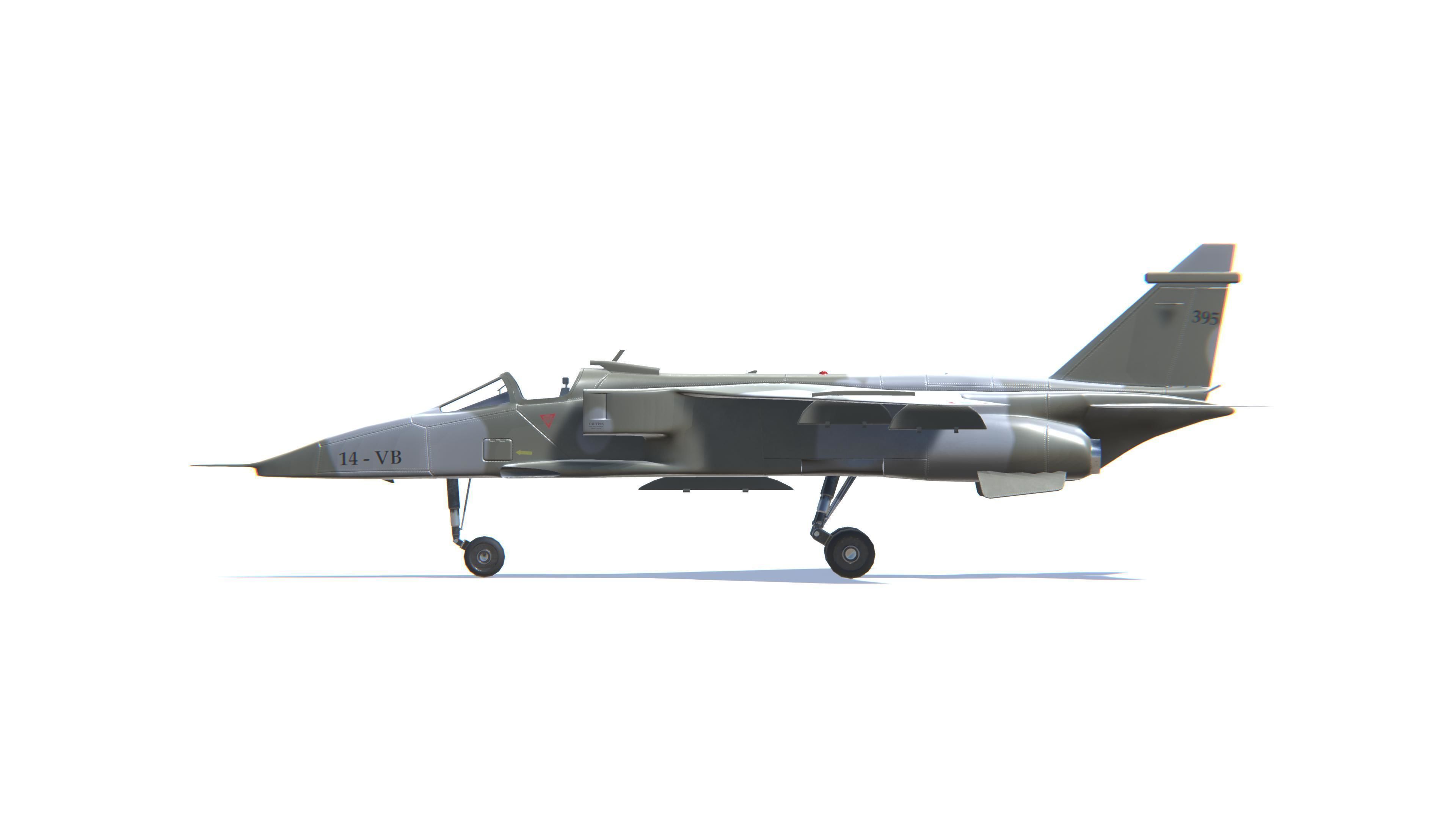 Jaguar Jet Fighter Aircraft Low-poly 3D model_21