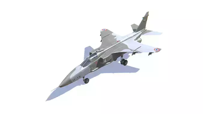 Jaguar Jet Fighter Aircraft Low-poly 3D model
