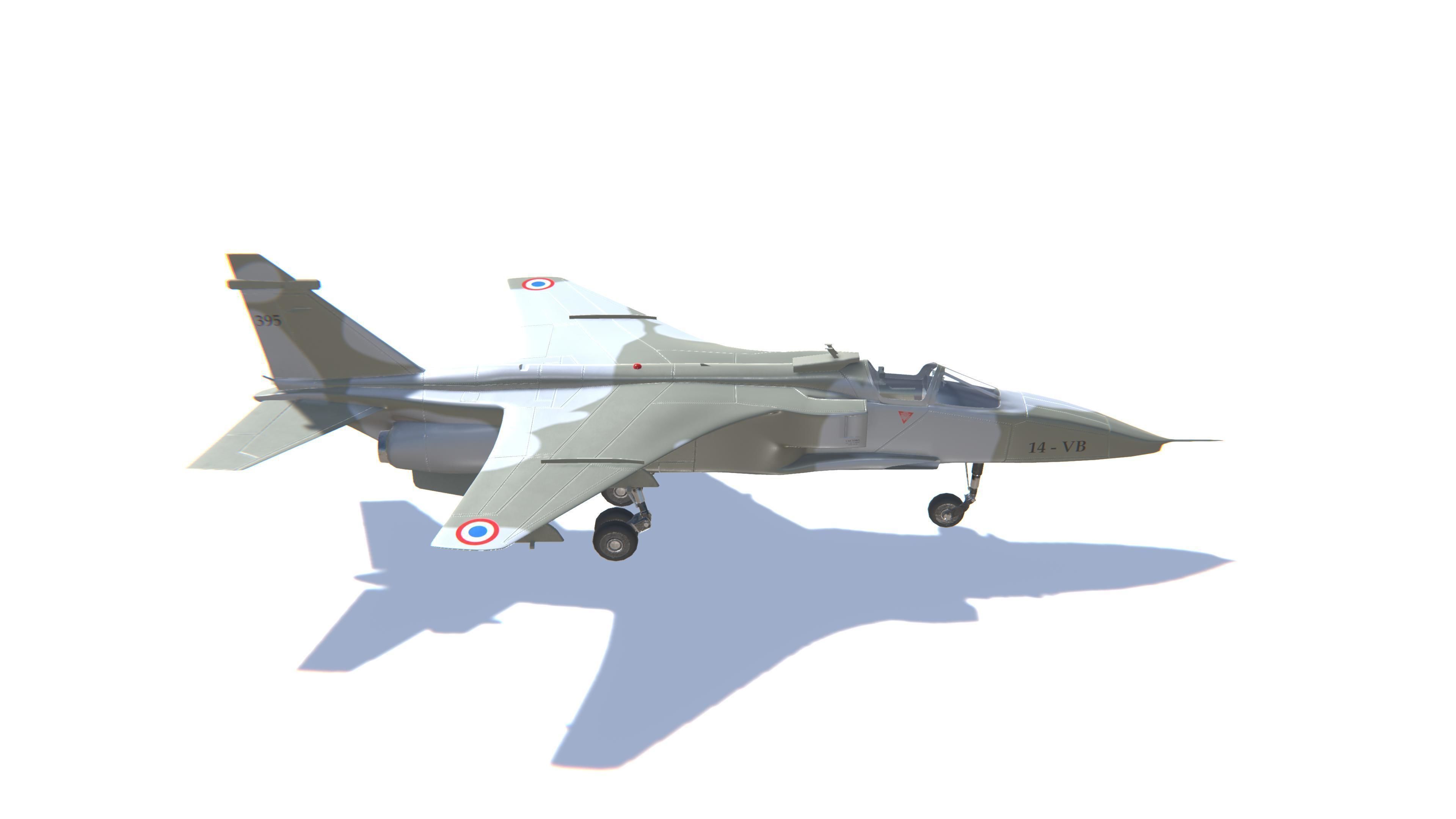 Jaguar Jet Fighter Aircraft Low-poly 3D model_4