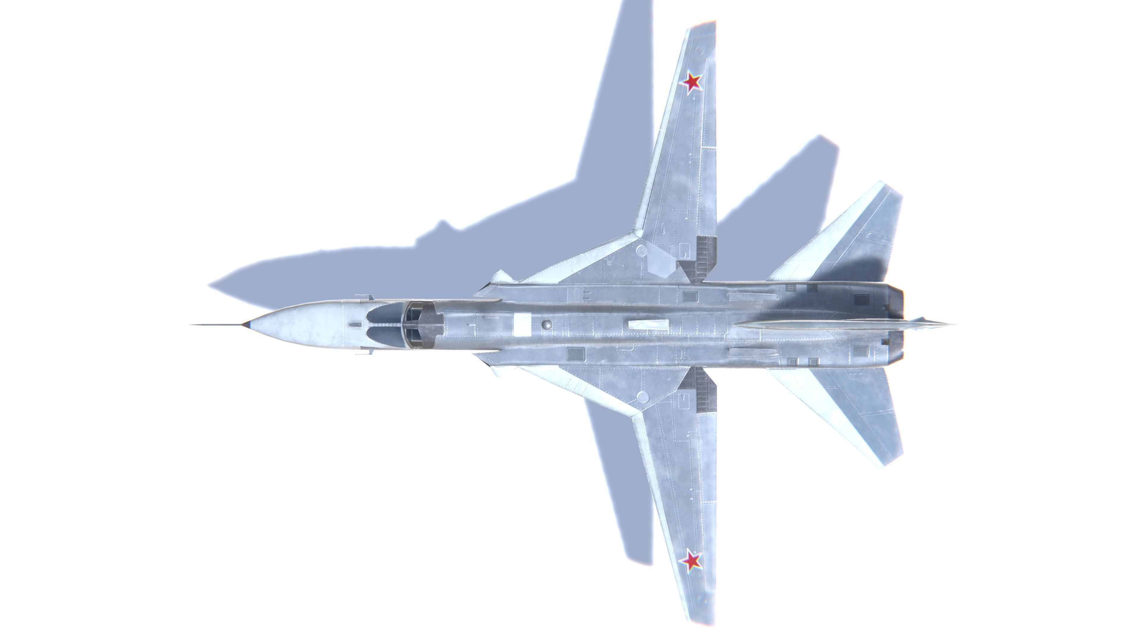 SU-24 Fencer Jet Fighter Aircraft Low-poly 3D model_22