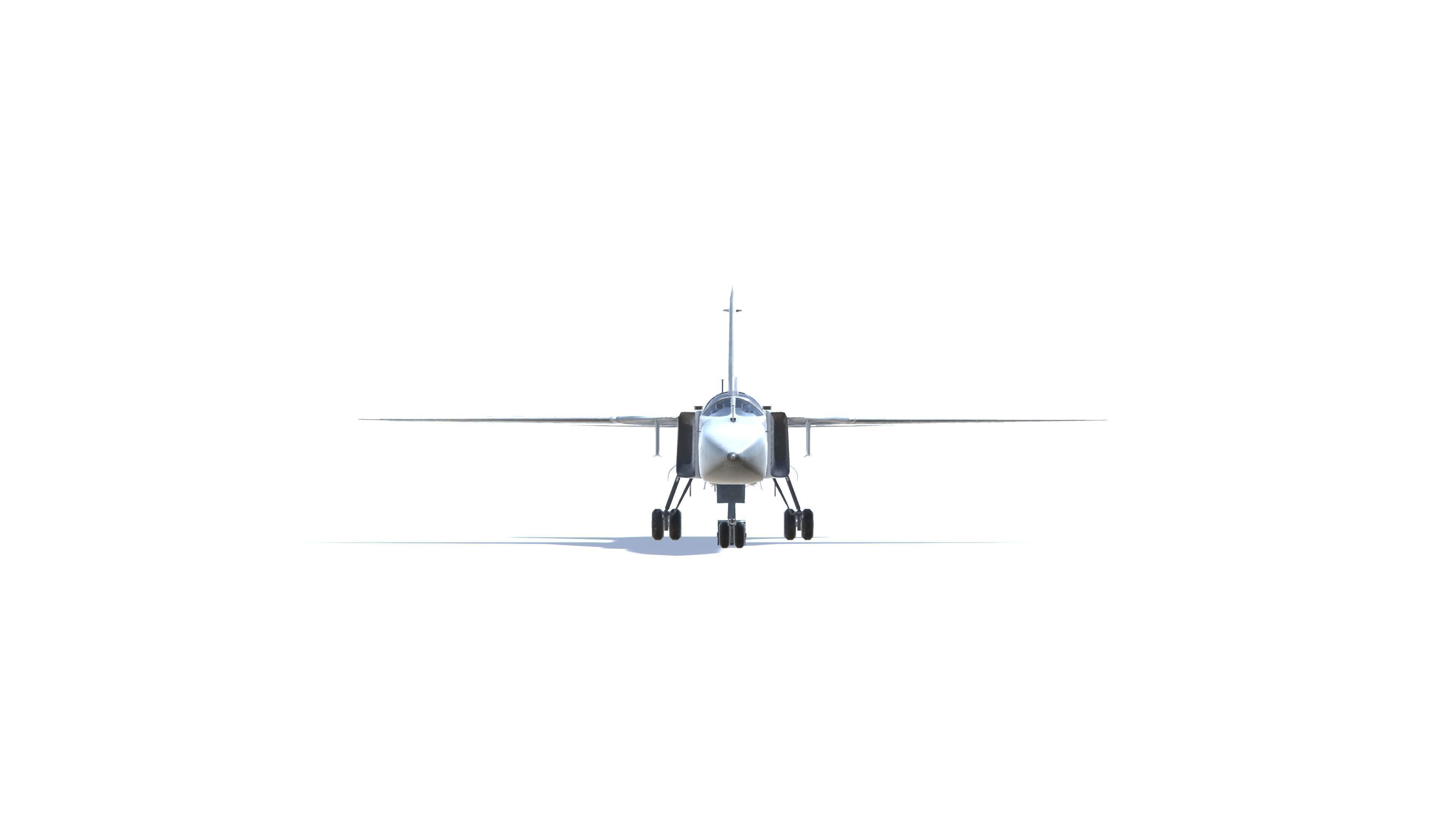 SU-24 Fencer Jet Fighter Aircraft Low-poly 3D model_18