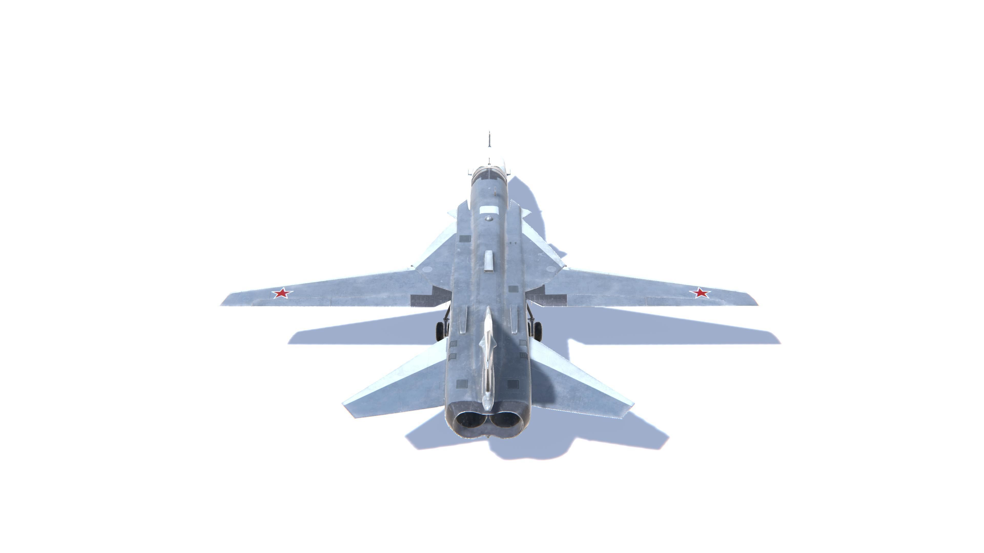 SU-24 Fencer Jet Fighter Aircraft Low-poly 3D model_6