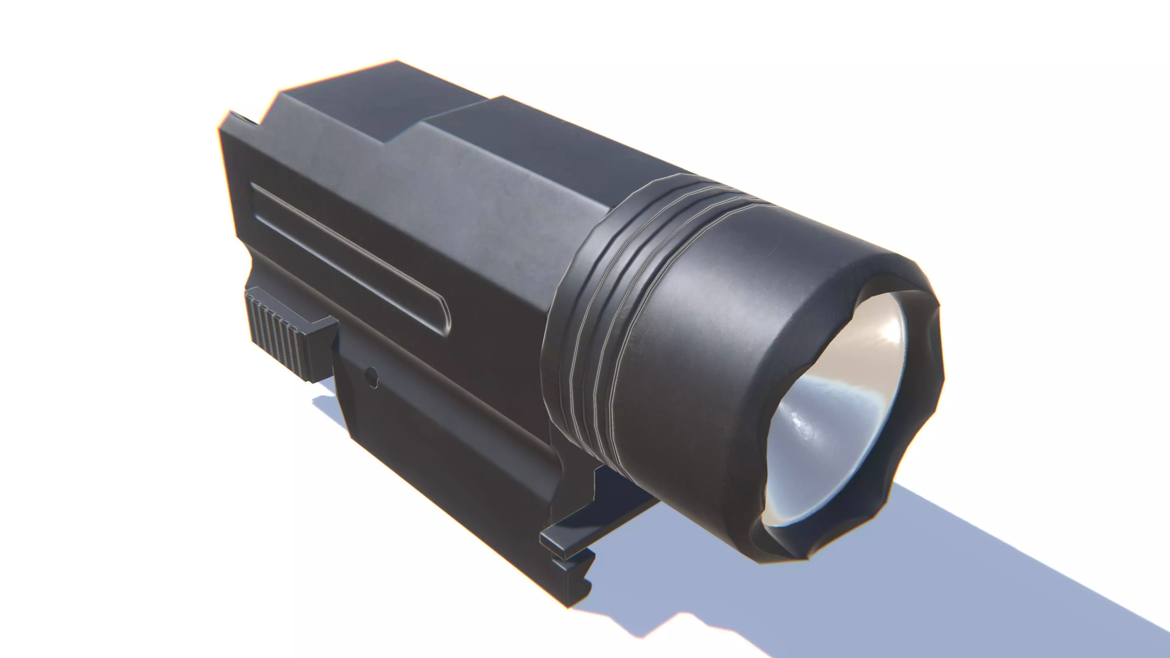 Tactical Flashlight Low-poly 3D model_0