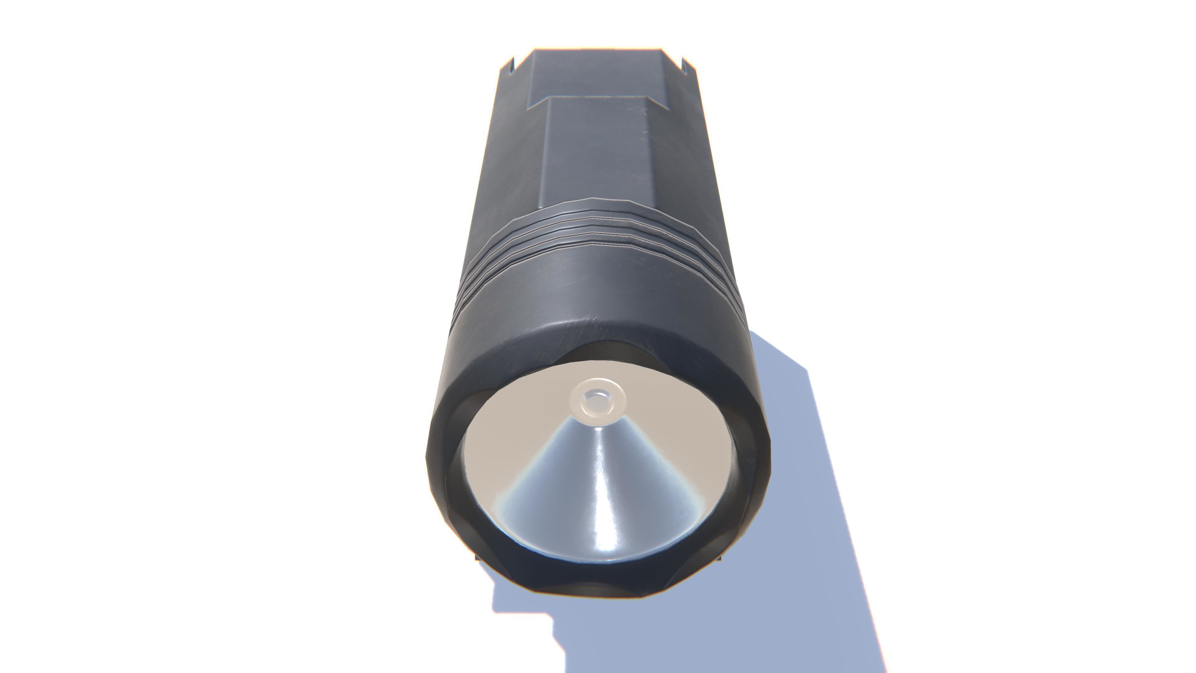 Tactical Flashlight Low-poly 3D model_8