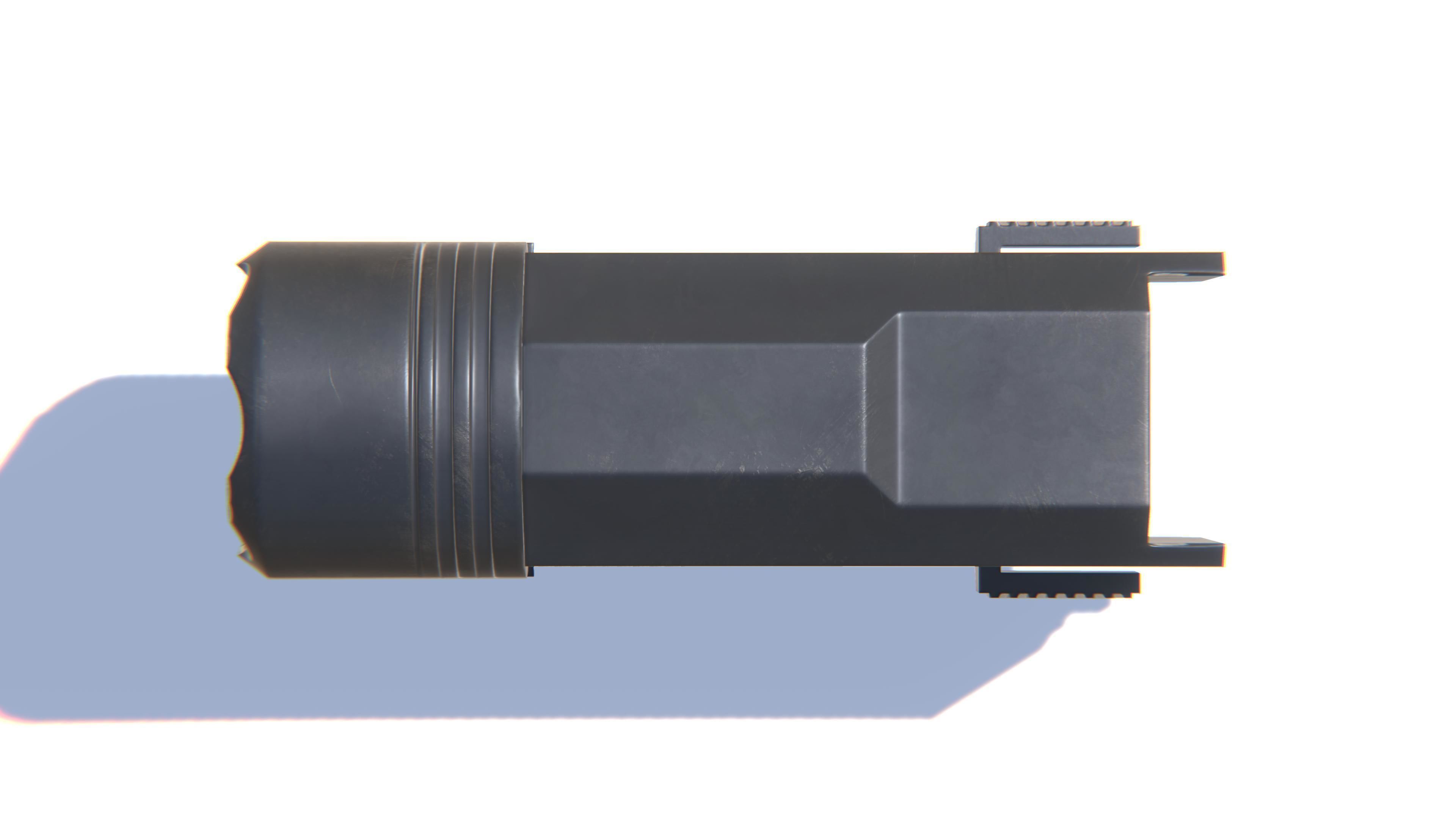 Tactical Flashlight Low-poly 3D model_22