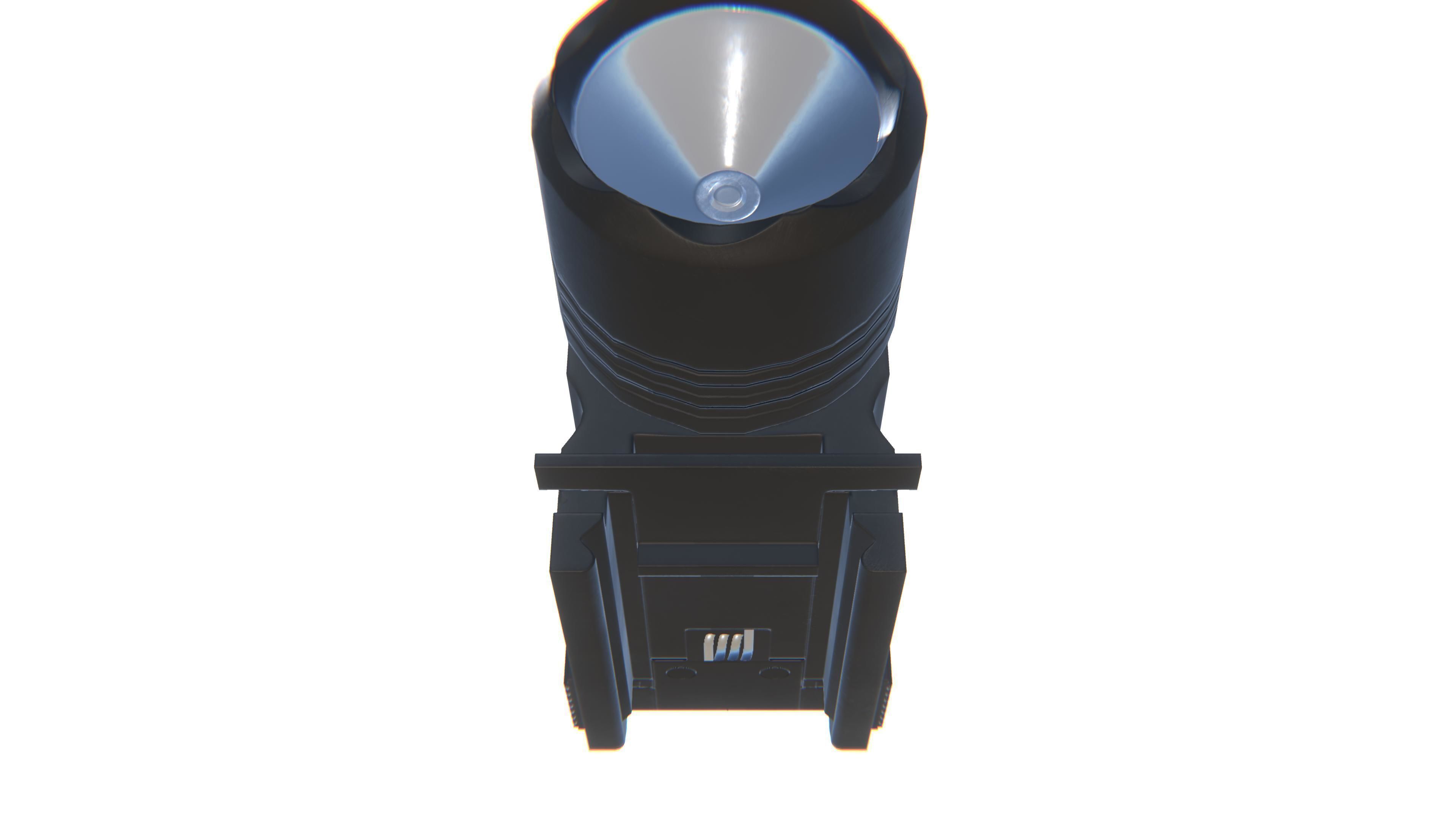 Tactical Flashlight Low-poly 3D model_17