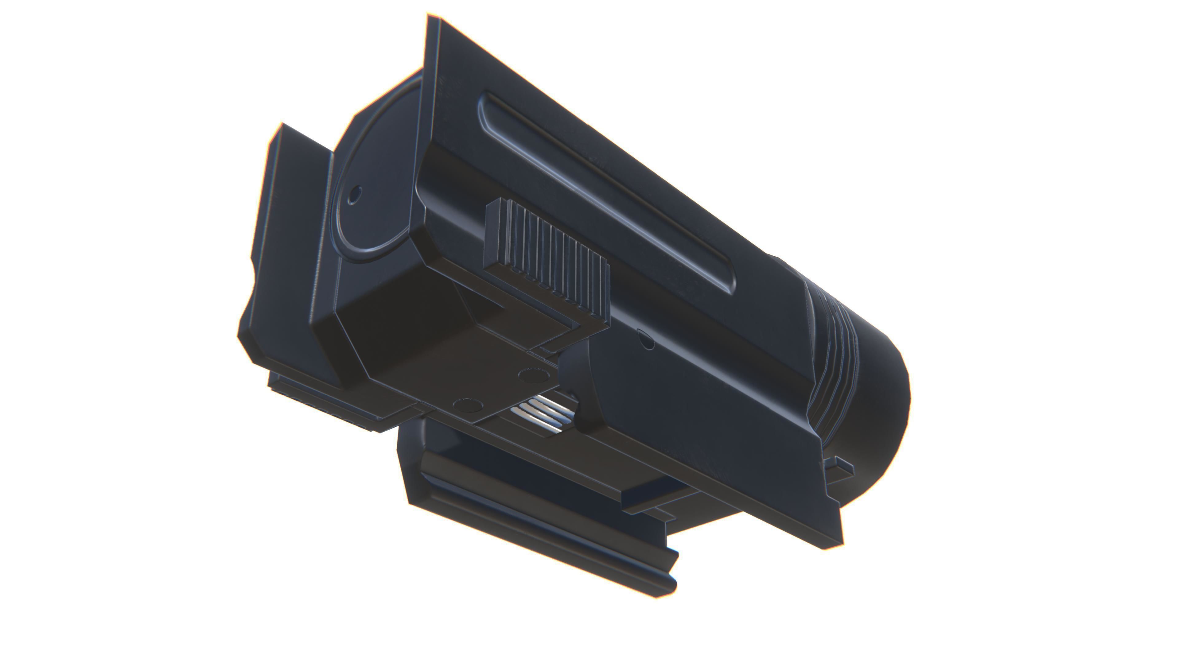Tactical Flashlight Low-poly 3D model_12