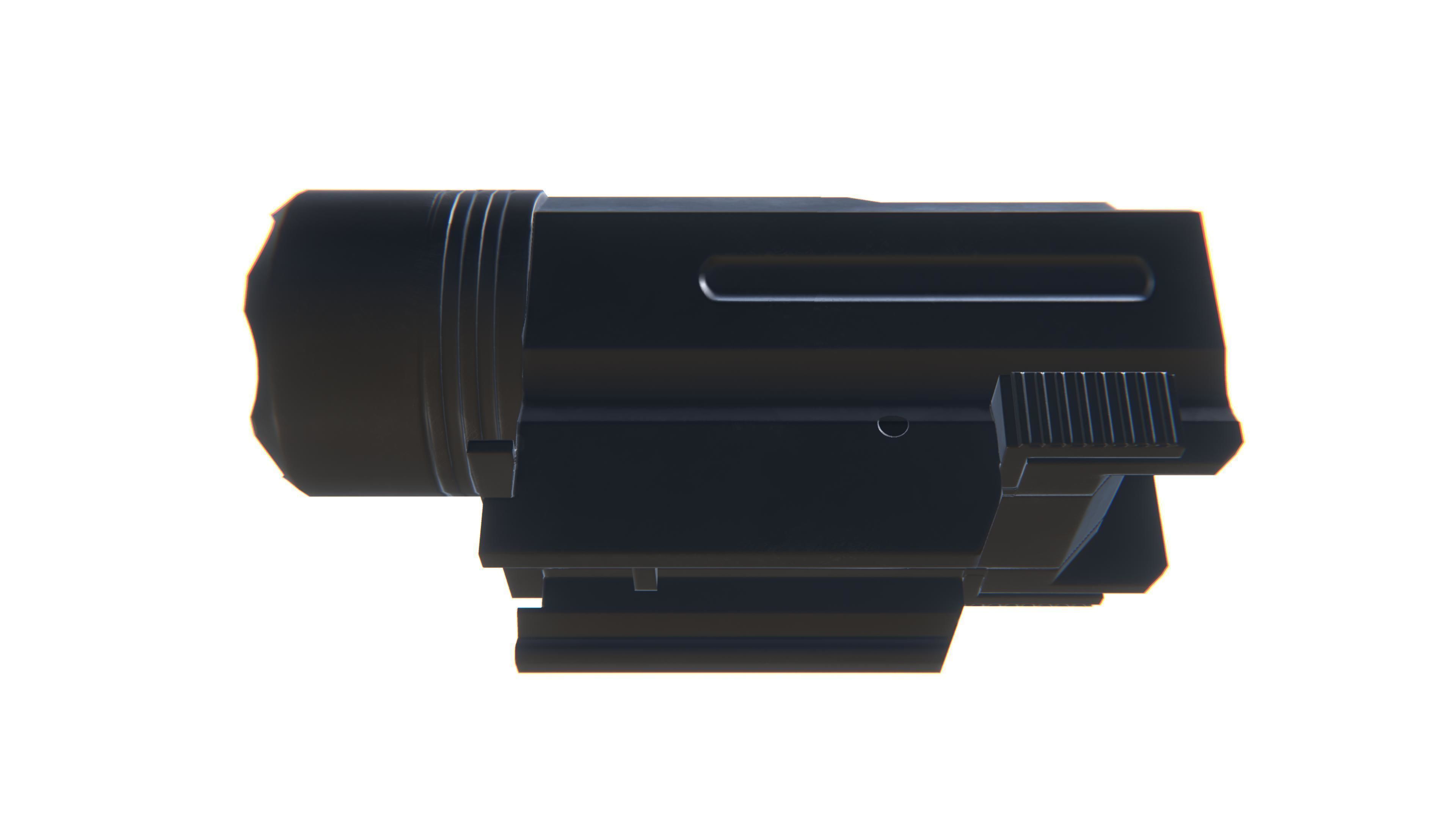 Tactical Flashlight Low-poly 3D model_15