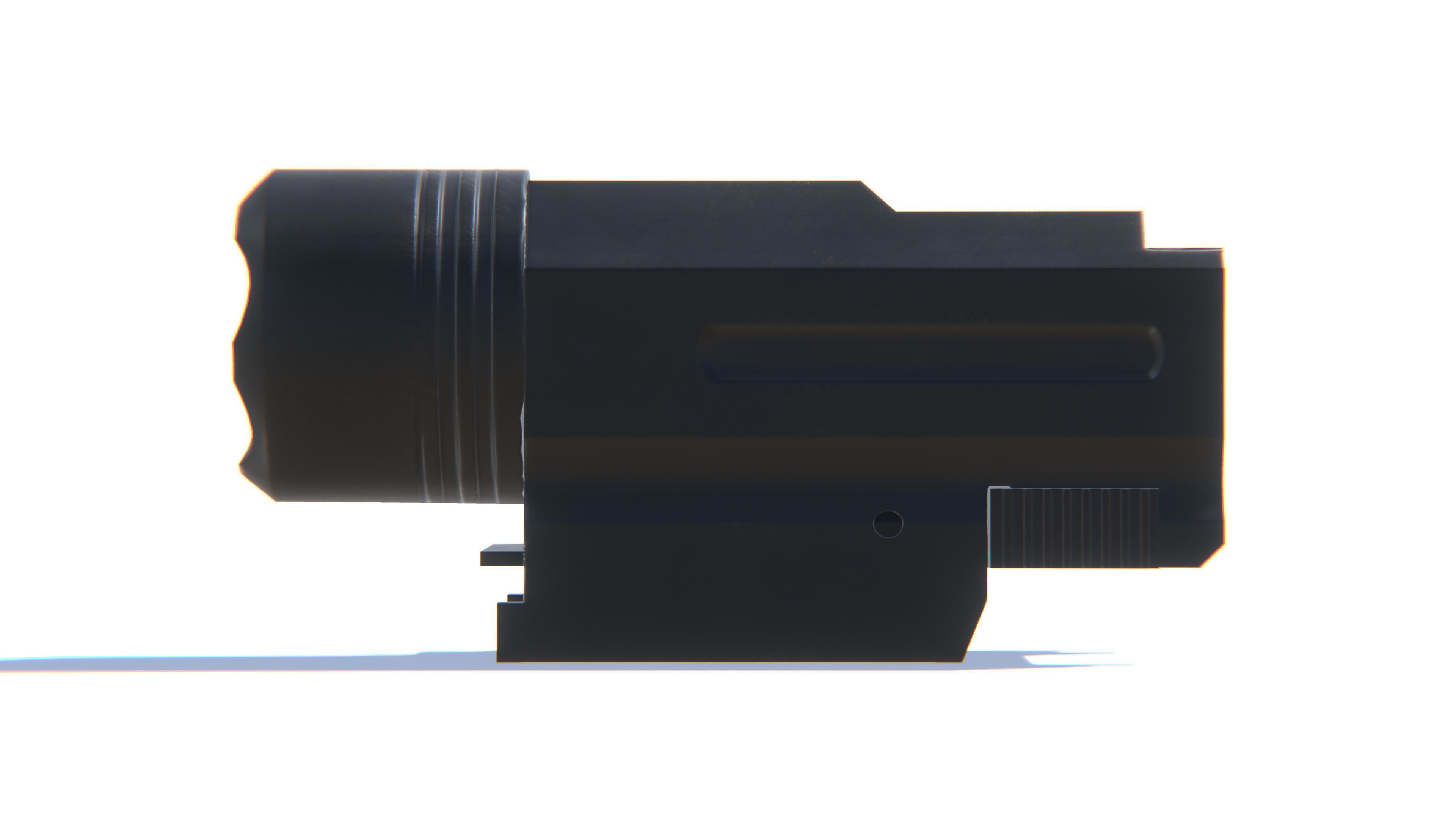Tactical Flashlight Low-poly 3D model_21