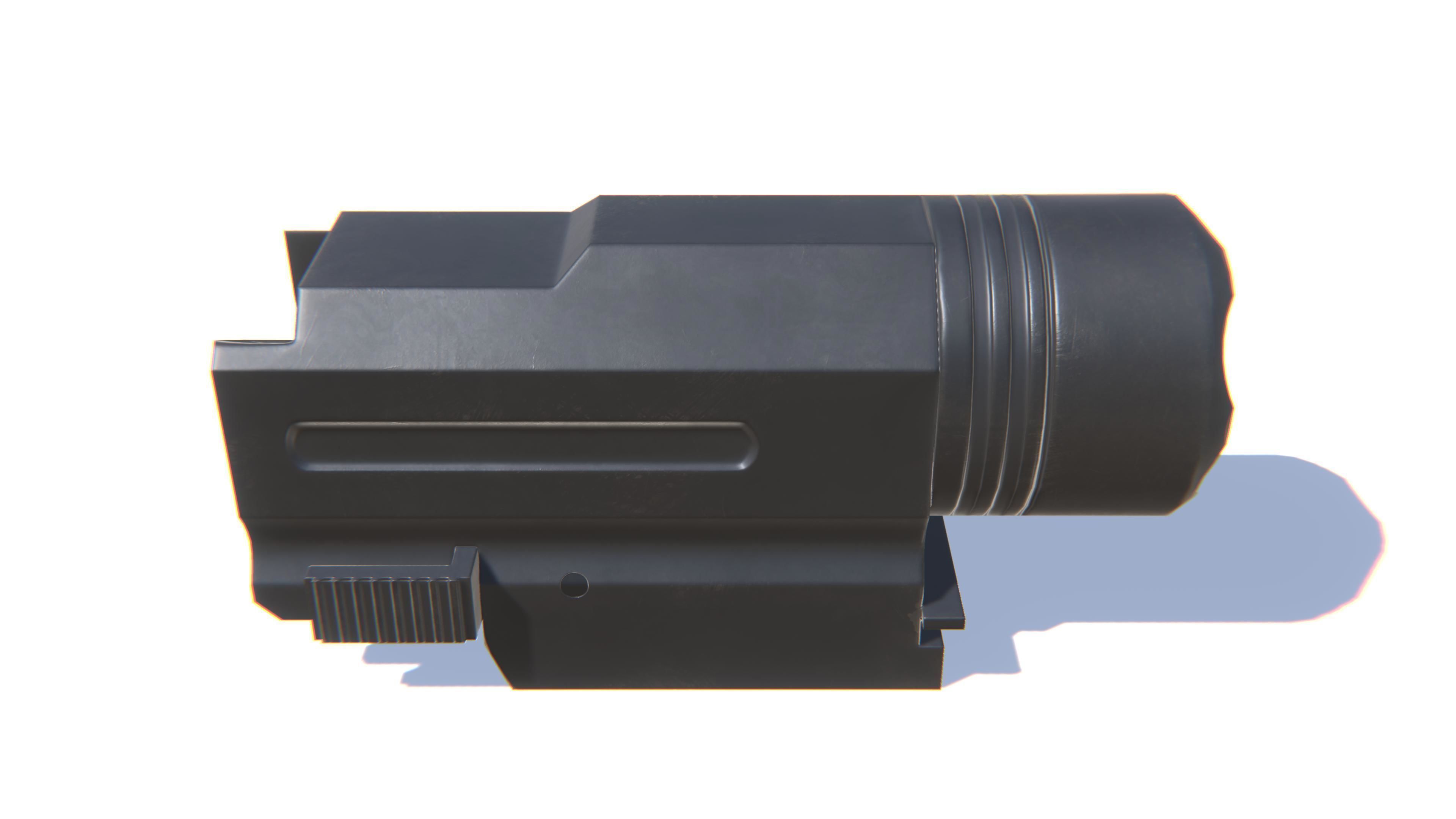 Tactical Flashlight Low-poly 3D model_2