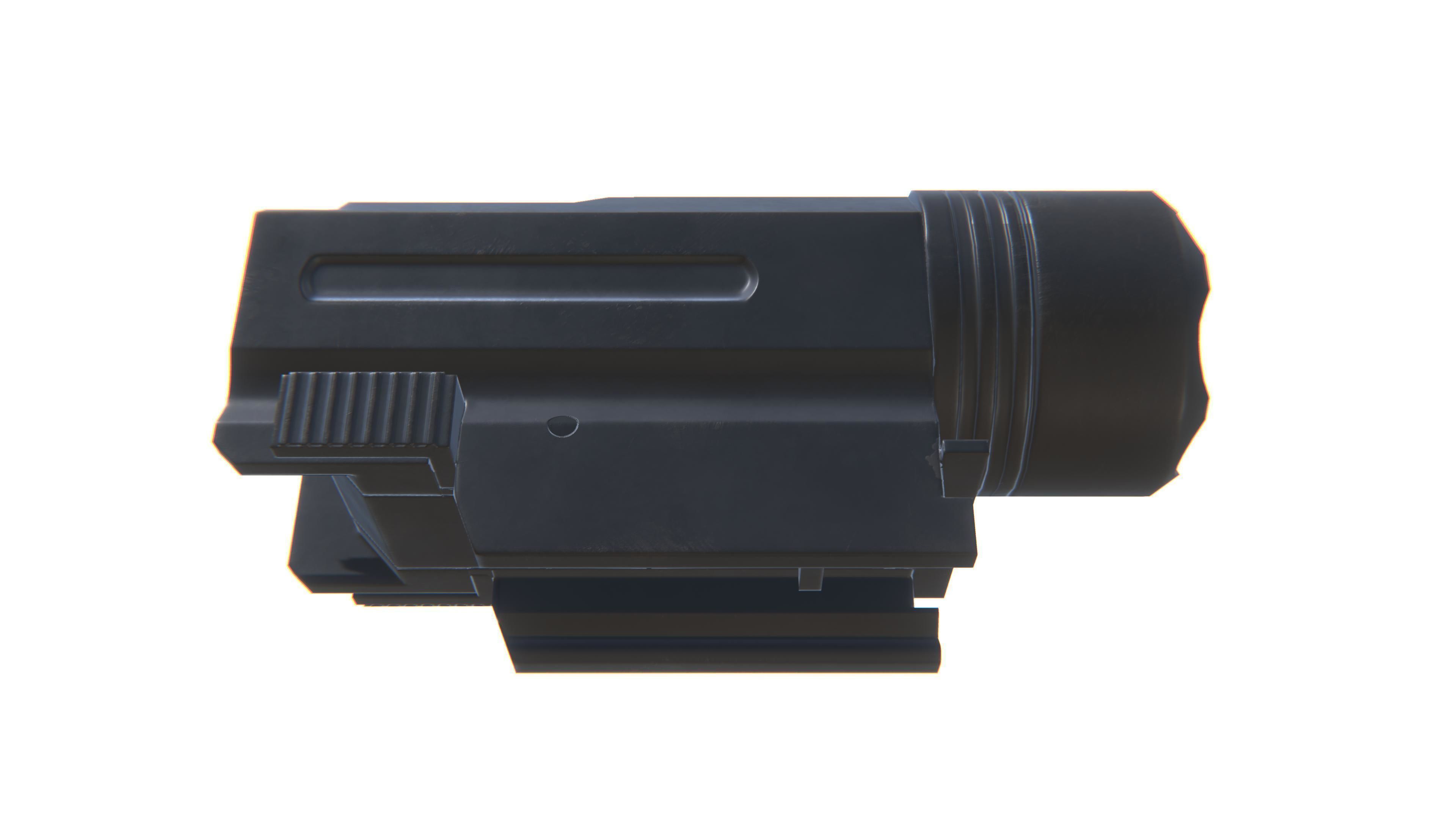 Tactical Flashlight Low-poly 3D model_11