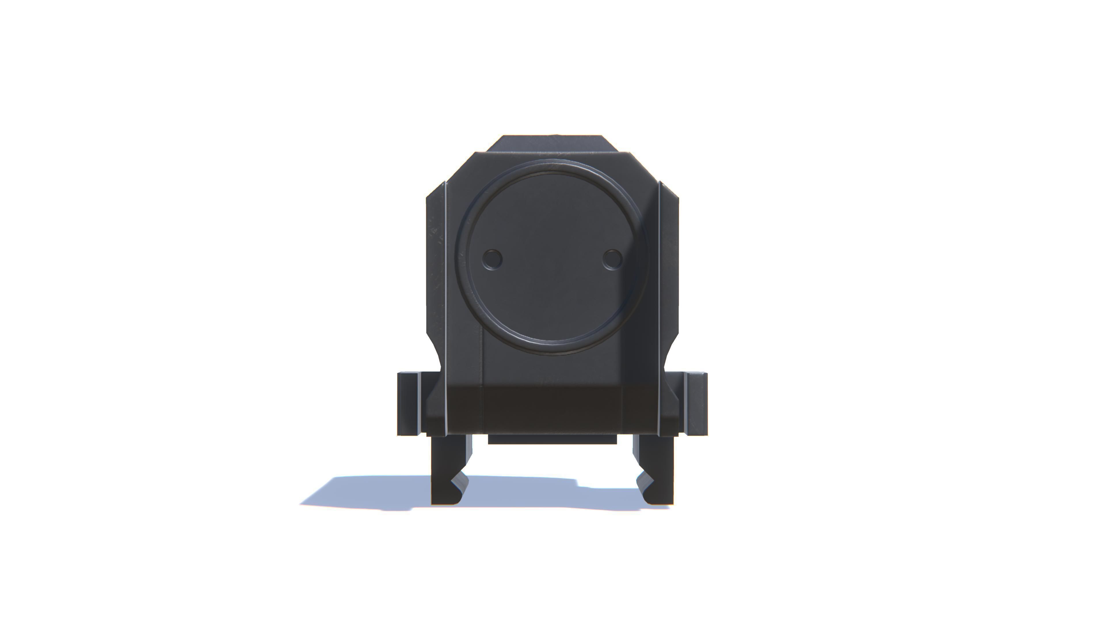 Tactical Flashlight Low-poly 3D model_20