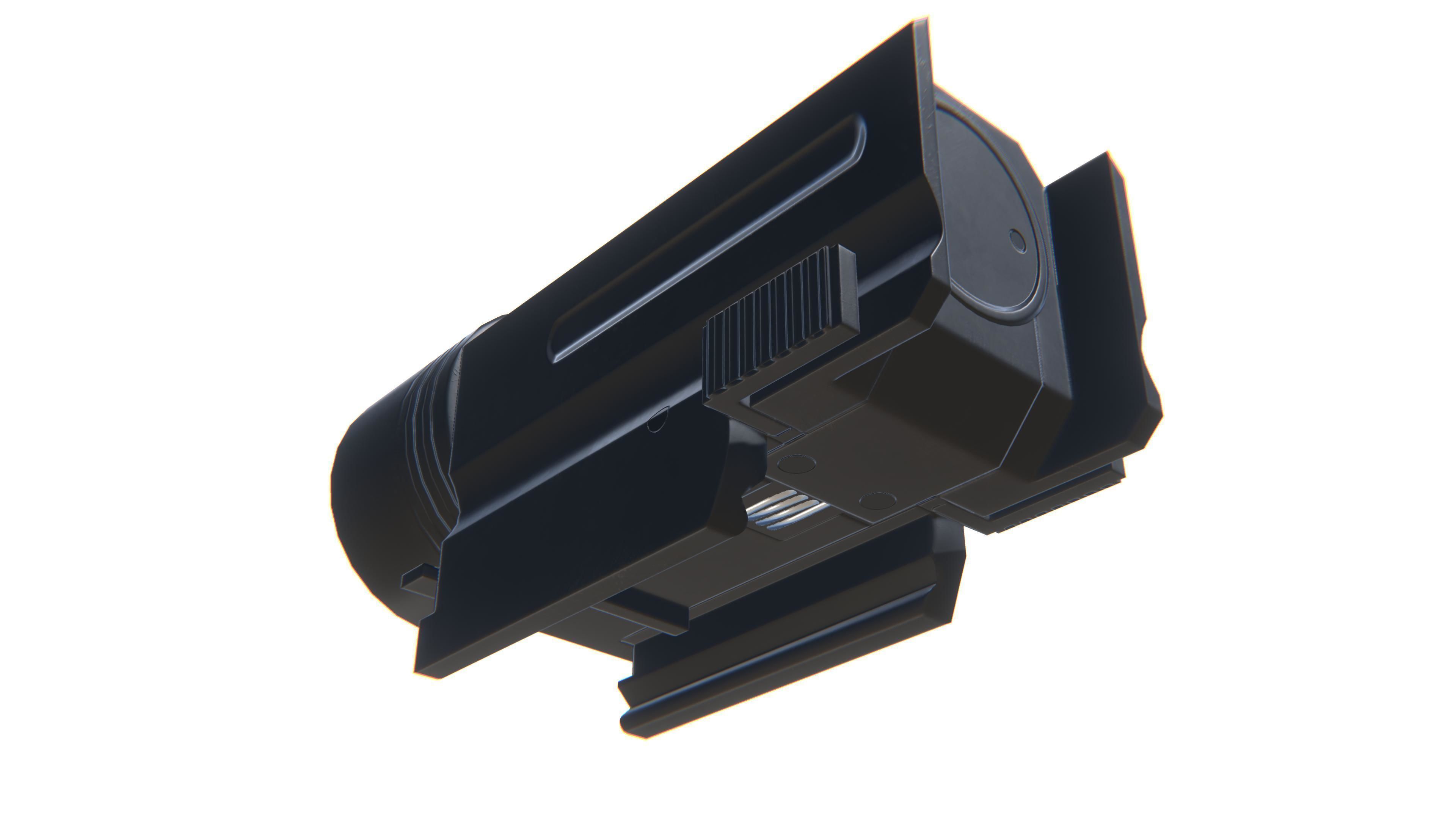 Tactical Flashlight Low-poly 3D model_14
