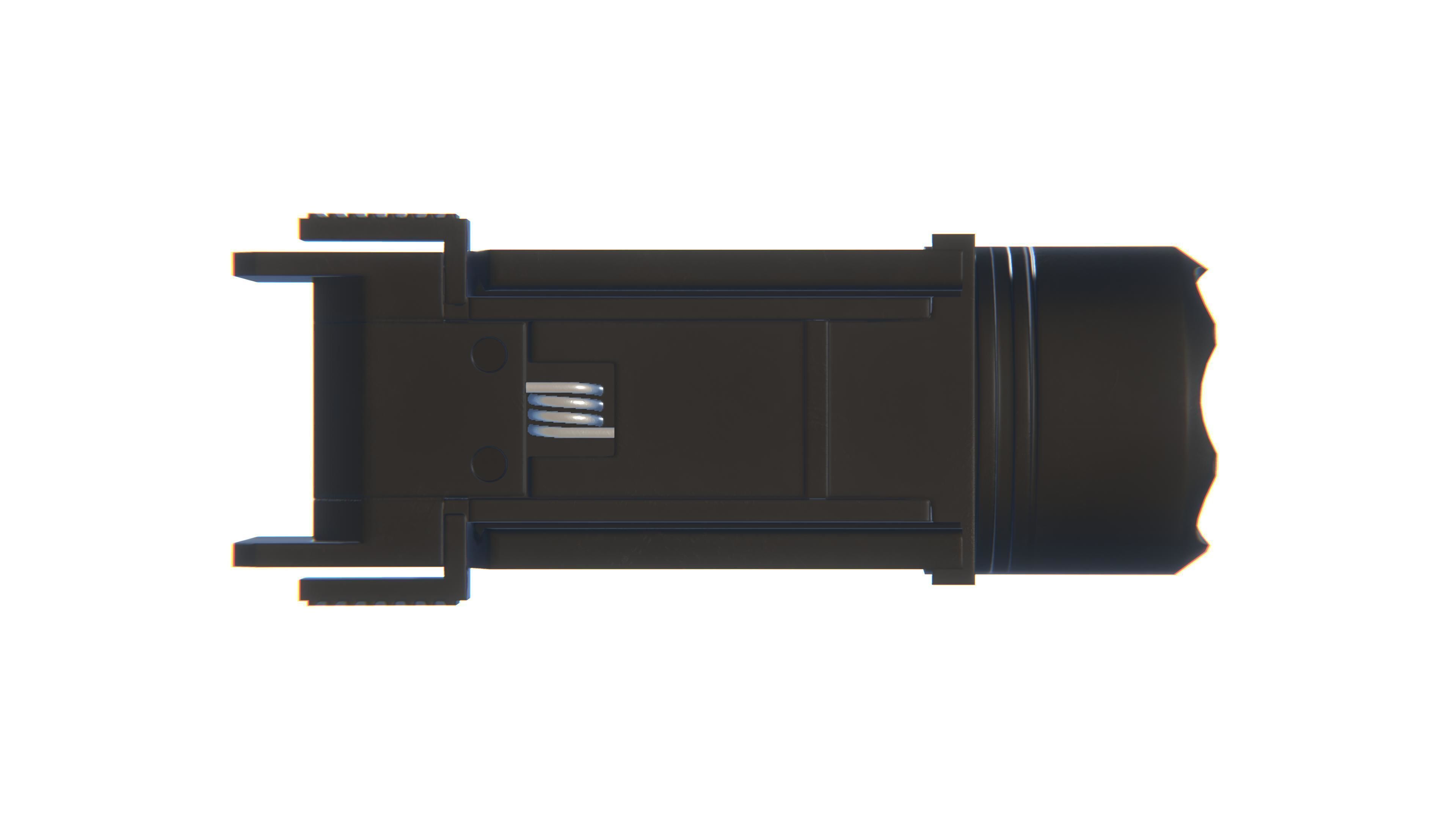 Tactical Flashlight Low-poly 3D model_23