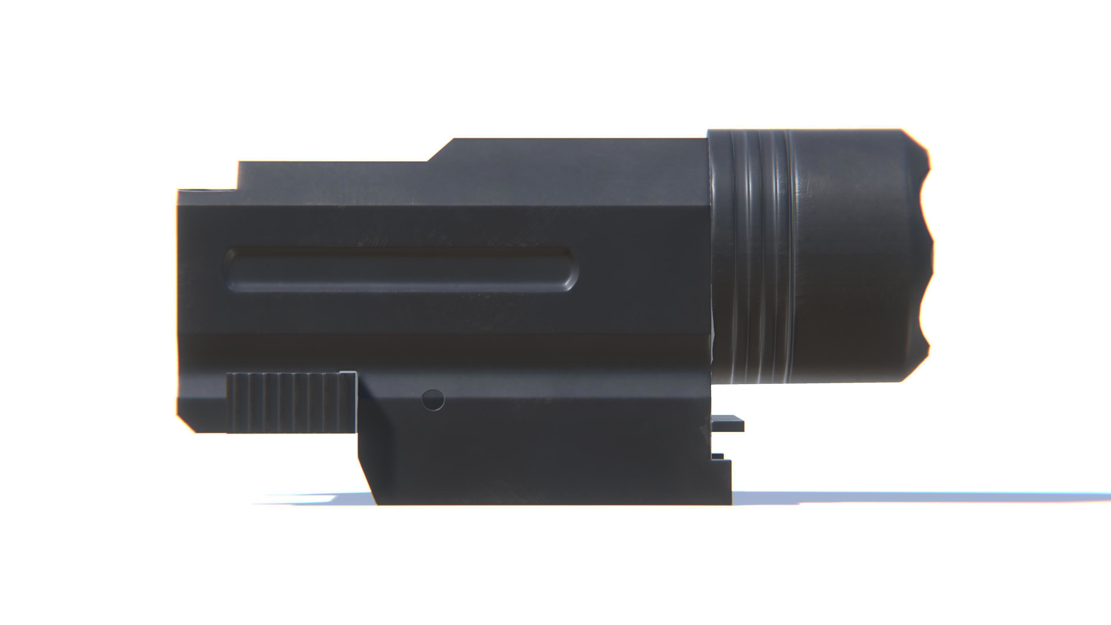 Tactical Flashlight Low-poly 3D model_19