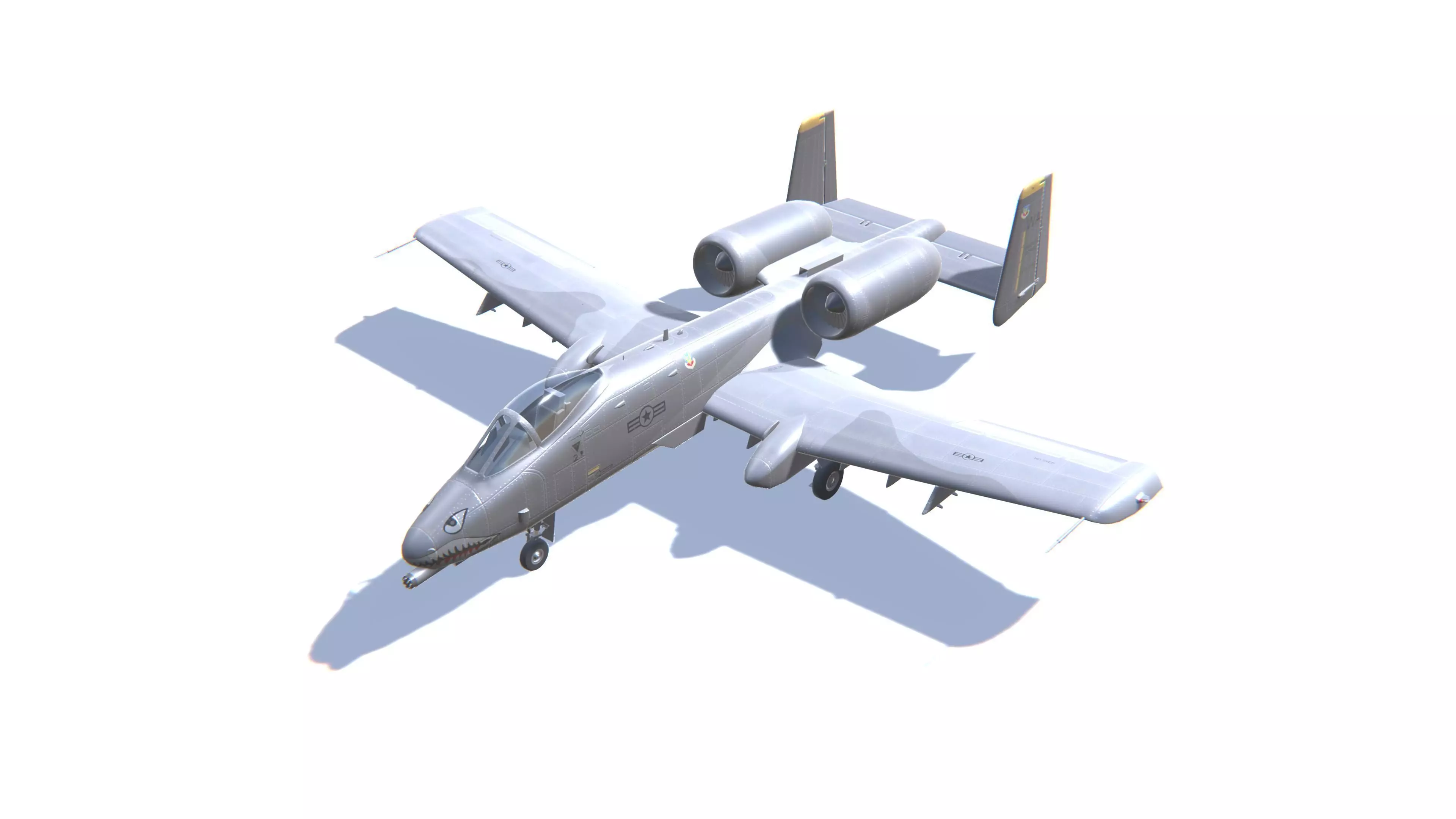 A-10 Thunderbolt Jet Fighter Aircraft Low-poly 3D model_0