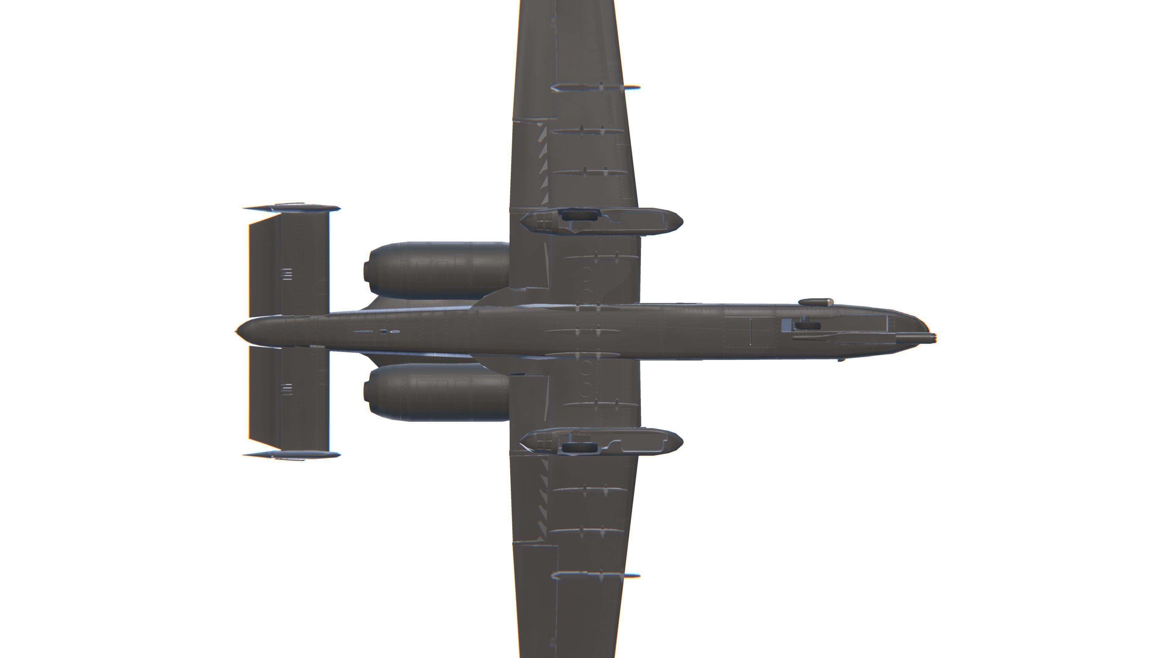 A-10 Thunderbolt Jet Fighter Aircraft Low-poly 3D model_23