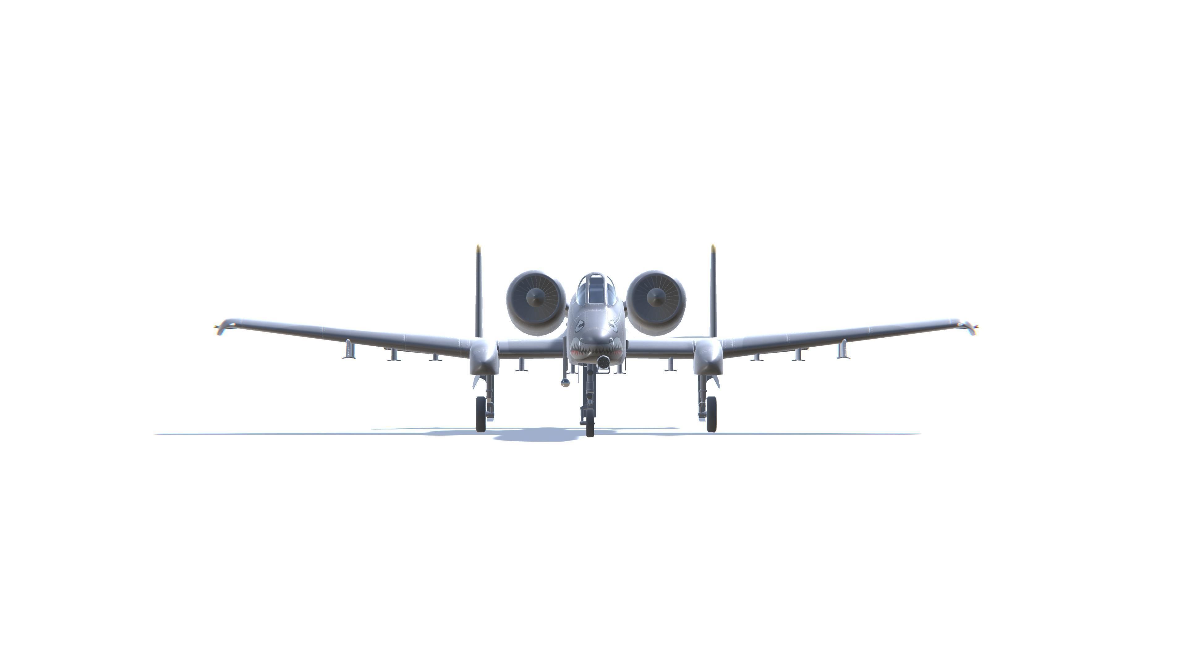 A-10 Thunderbolt Jet Fighter Aircraft Low-poly 3D model_18