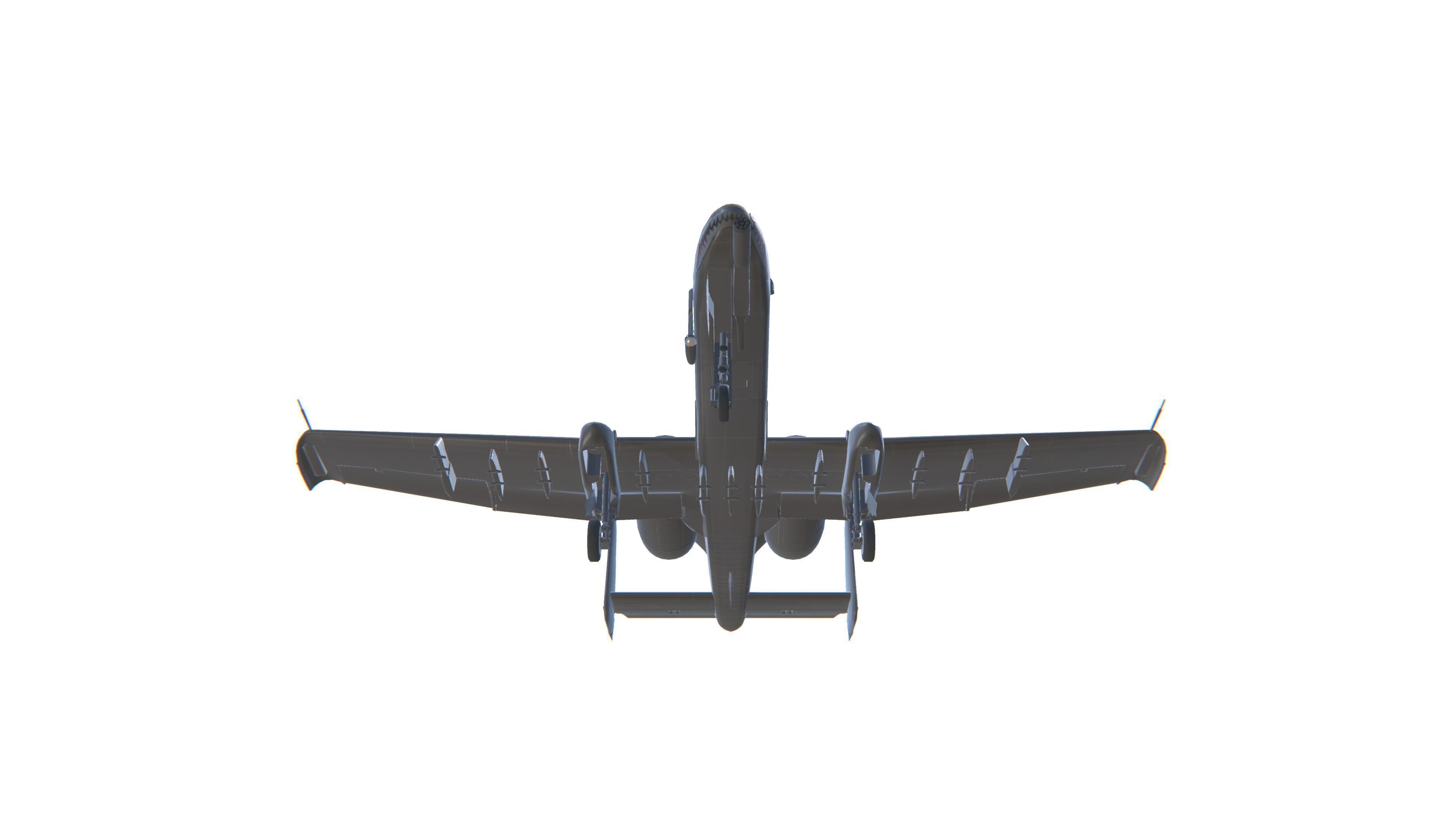 A-10 Thunderbolt Jet Fighter Aircraft Low-poly 3D model_11