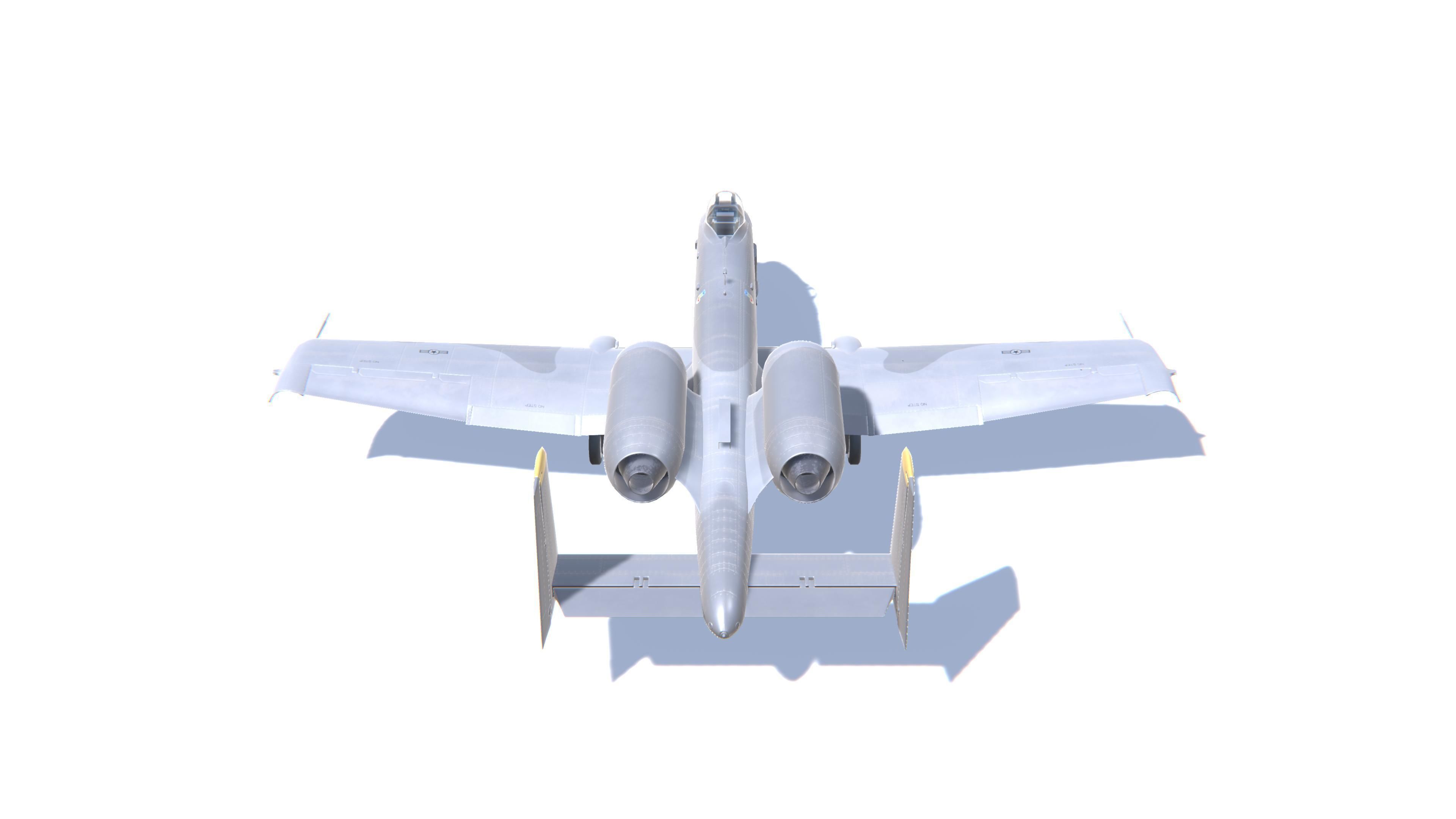 A-10 Thunderbolt Jet Fighter Aircraft Low-poly 3D model_6