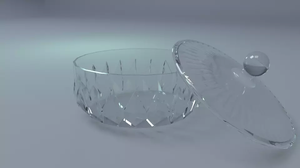 Glass Sugar bowl Free low-poly 3D model