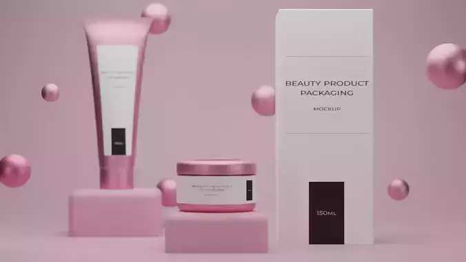 3D mockup of the beauty product