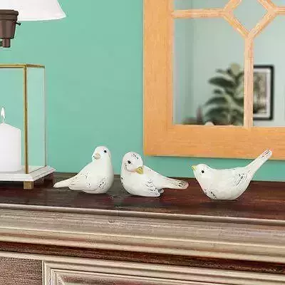 3 Piece West Brookfield Bird Sculpture Figurine Set