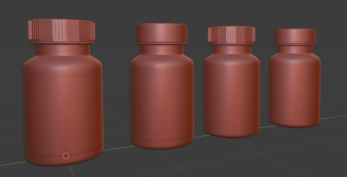 Bottle for vitamins or pills and dietary supplements 3D model_23