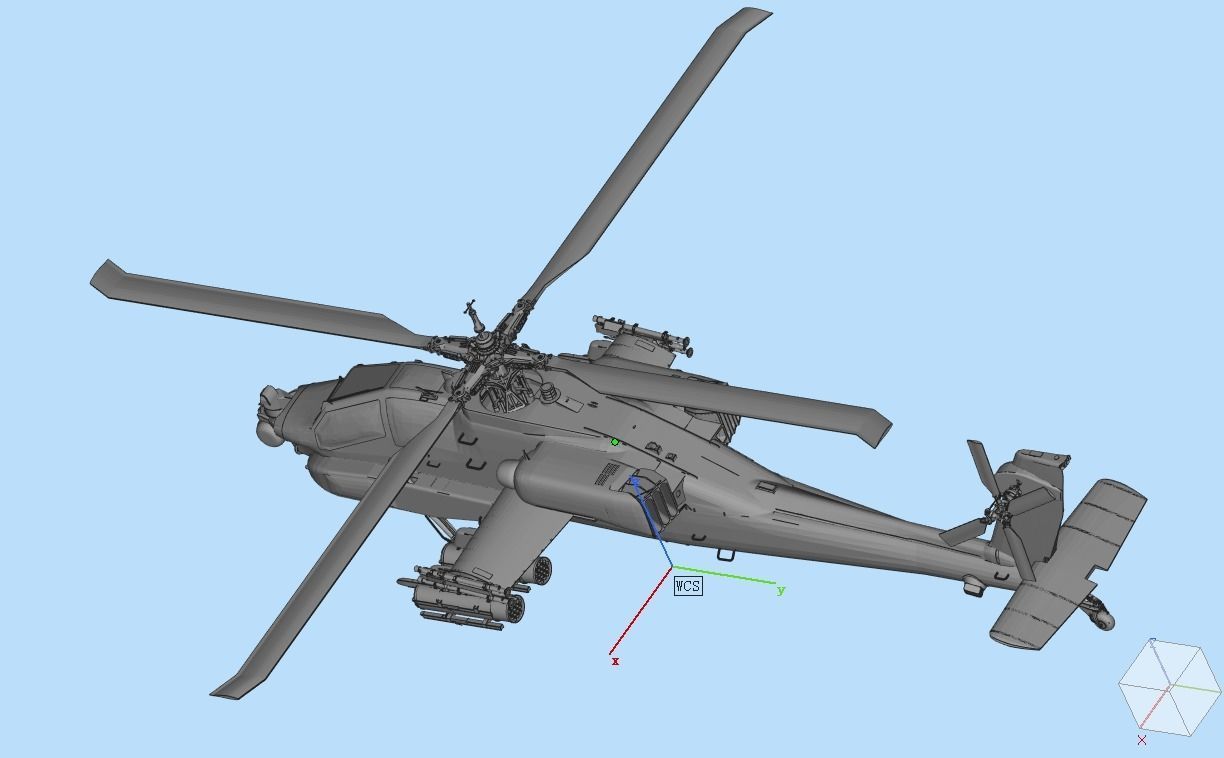 AH-64 helicopter gunships 3D model_4