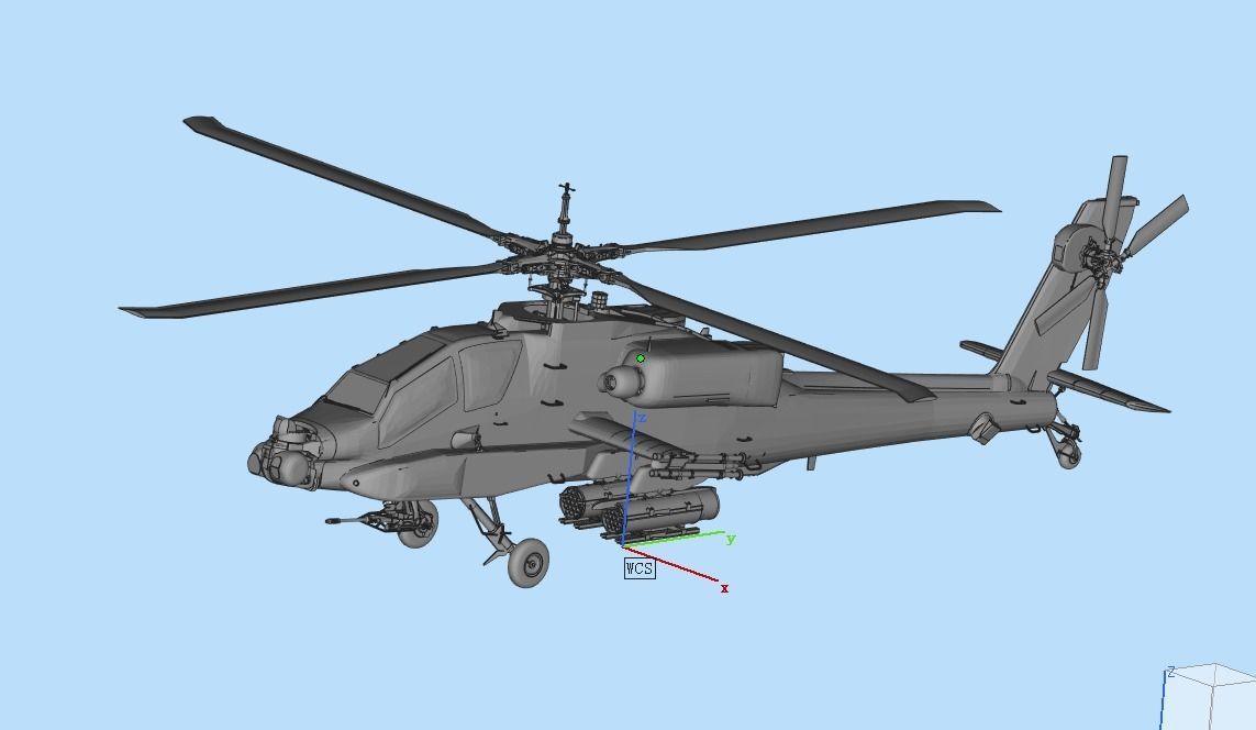 AH-64 helicopter gunships 3D model_7