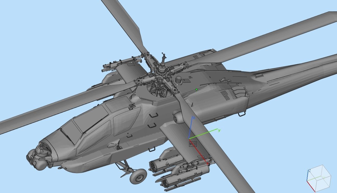 AH-64 helicopter gunships 3D model_6