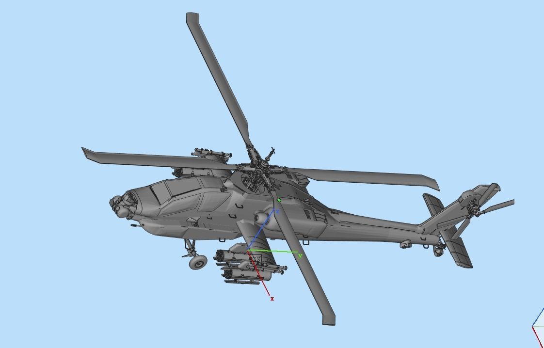 AH-64 helicopter gunships 3D model_3