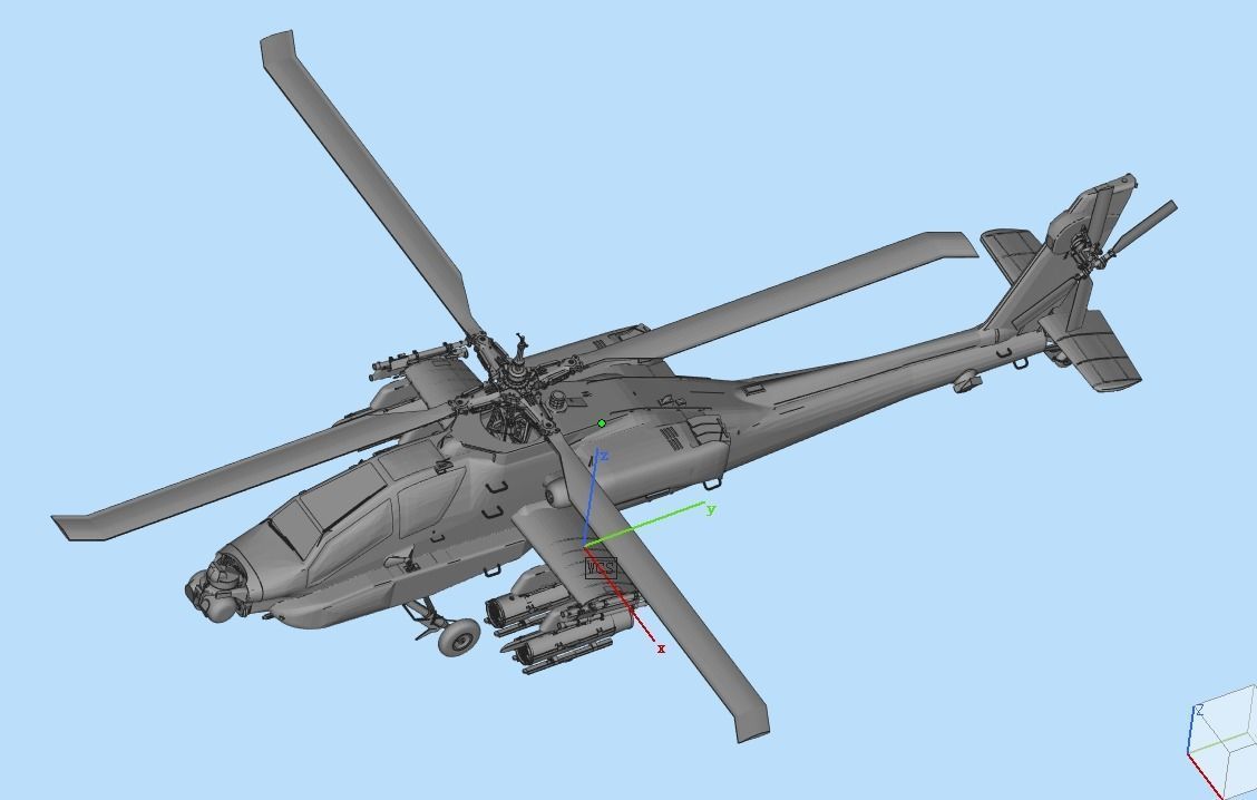 AH-64 helicopter gunships 3D model_5