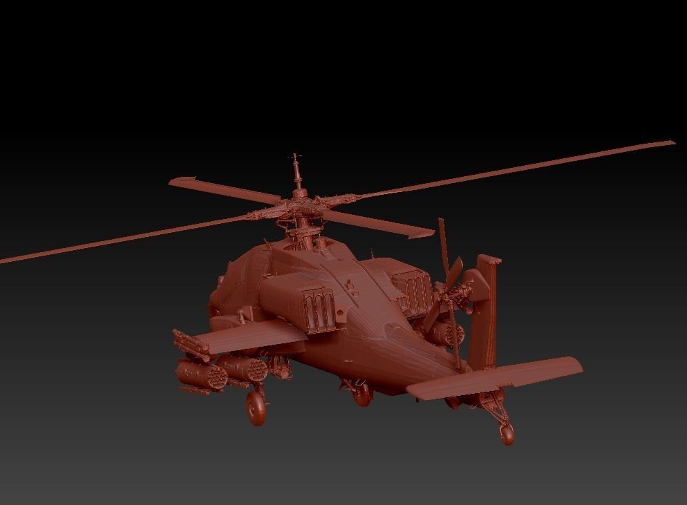 AH-64 helicopter gunships 3D model_1