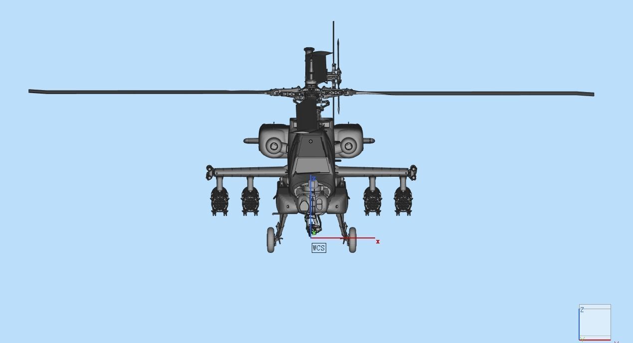 AH-64 helicopter gunships 3D model_8