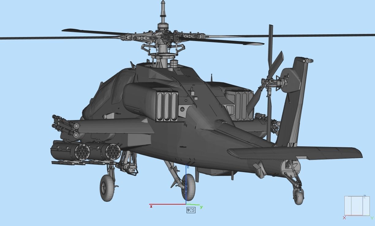 AH-64 helicopter gunships 3D model_9
