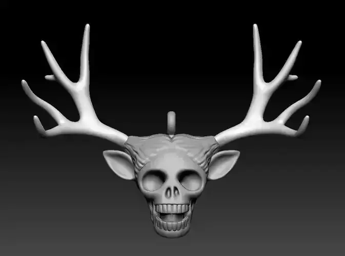 Deer Human Skull Pendant