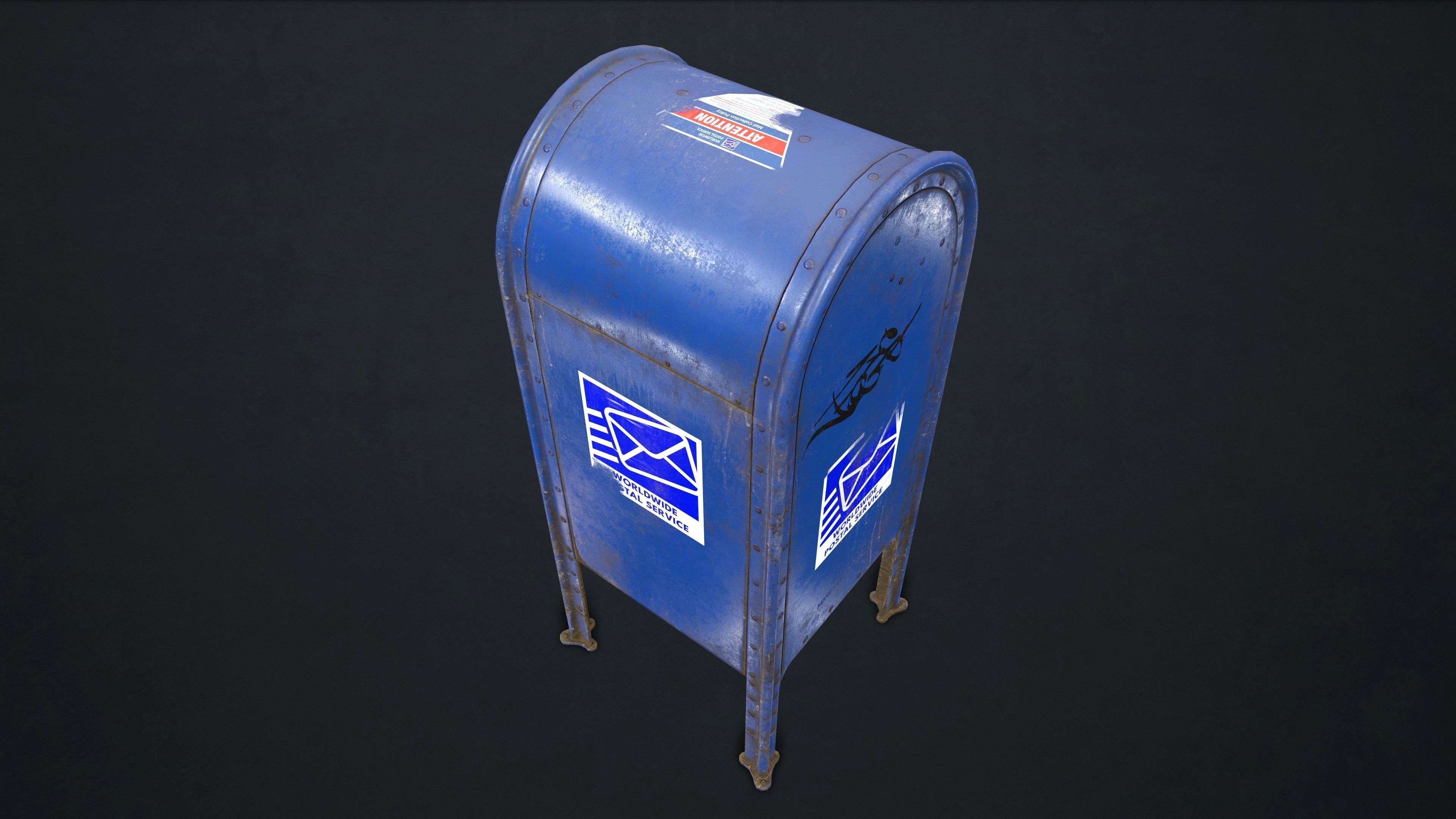 Mailbox mail box Low-poly 3D model_5